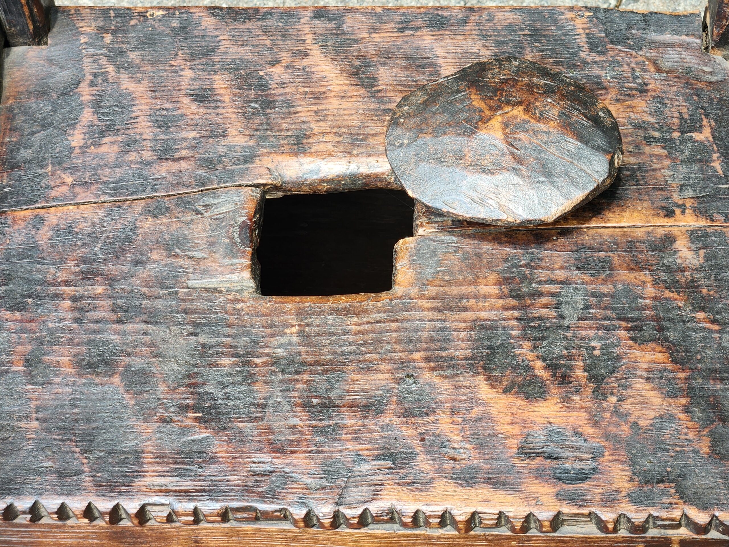 Pakistani Swat Valley Hand-Carved Dowry Chest - Tribal BOHO Rustic Cultural - Image 5