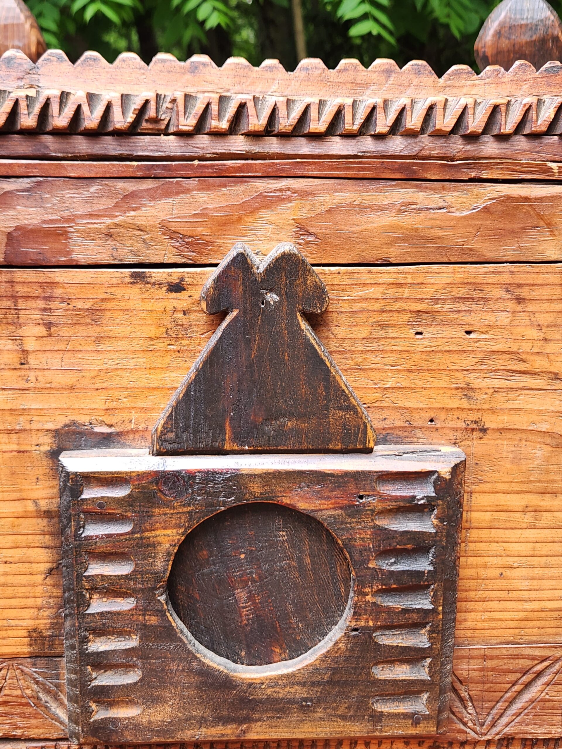 Moroccan Berber Hand-Carved Sunduk Grain Chest / Dowry Chest - Image 5