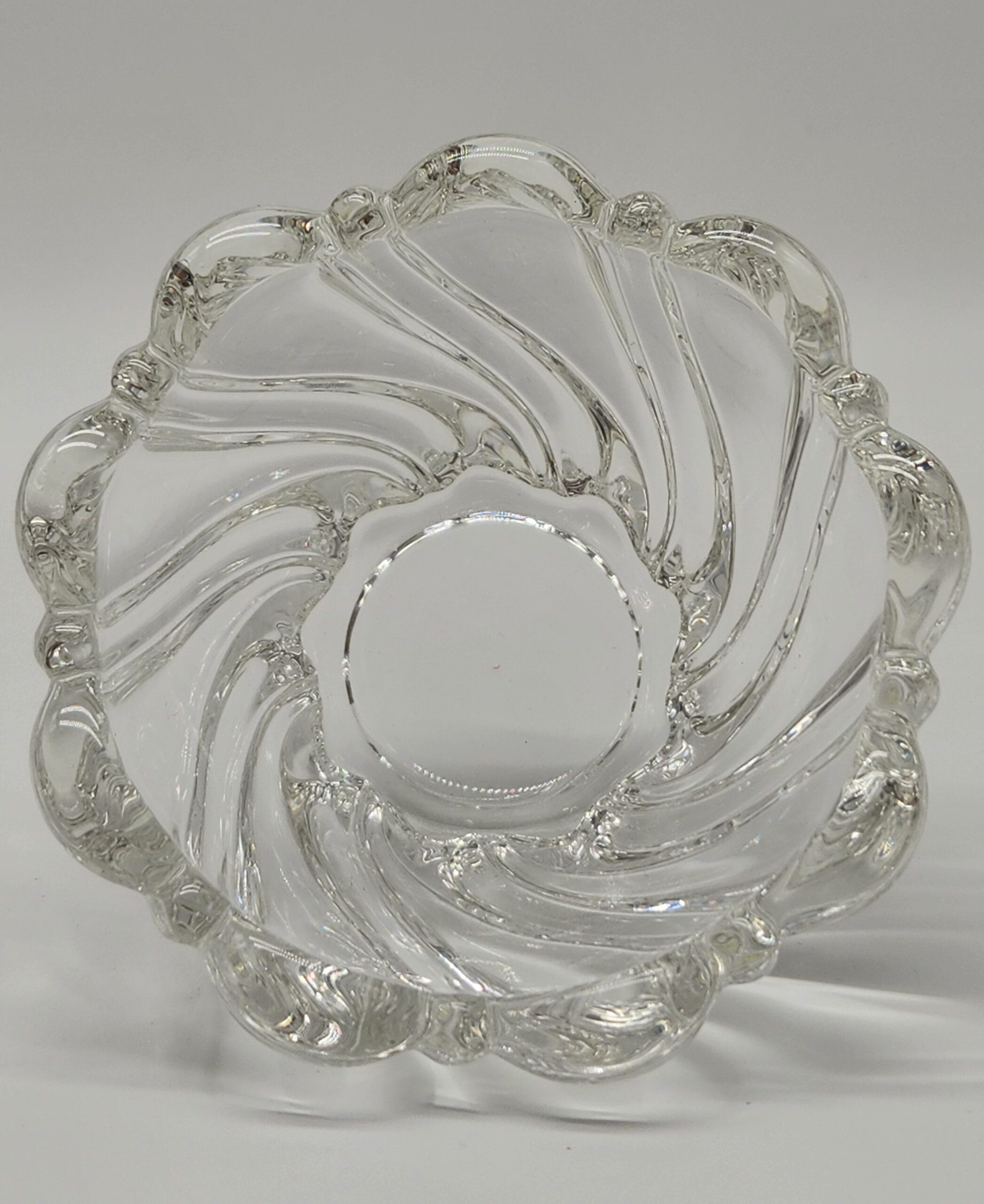 Mikasa Germany Peppermint Frost Swirl Clear Crystal Desert Bowl – Vintage - Image 2