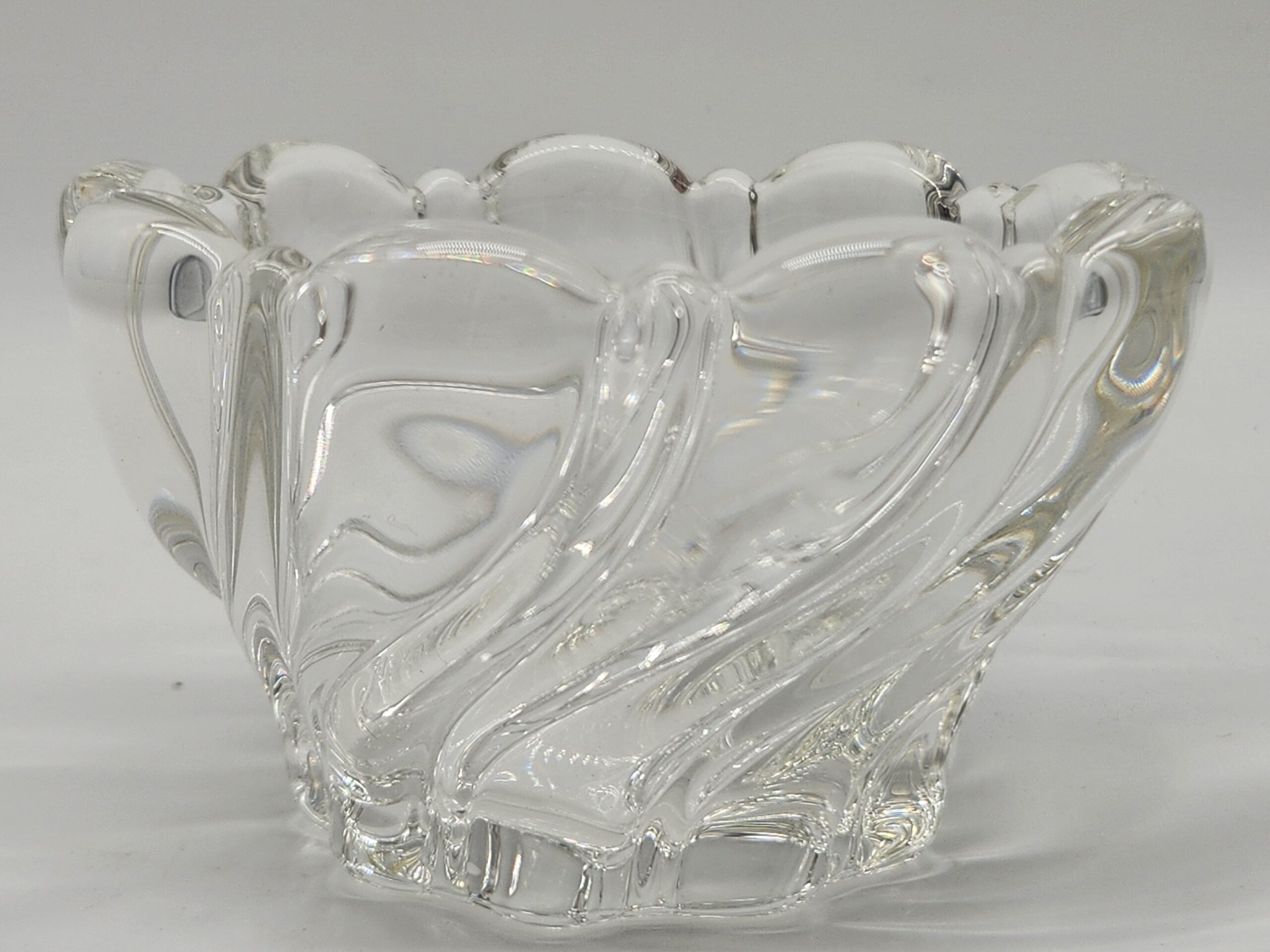Mikasa Germany Peppermint Frost Swirl Clear Crystal Desert Bowl – Vintage - Image 4