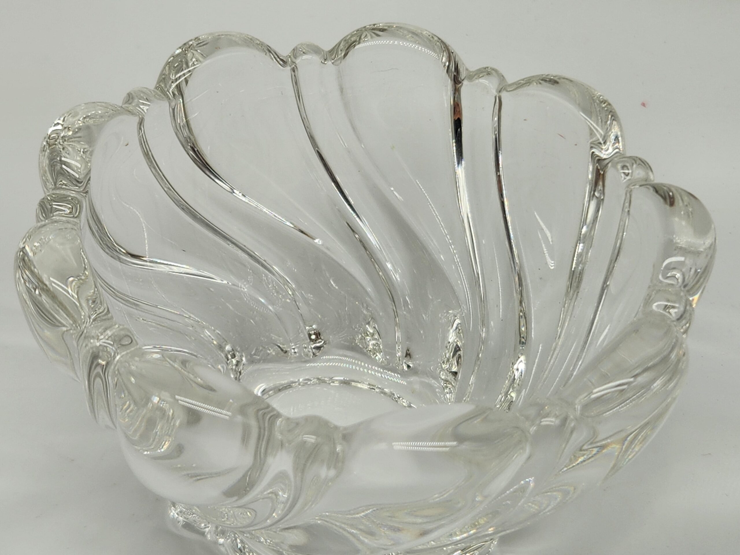 Mikasa Germany Peppermint Frost Swirl Clear Crystal Desert Bowl – Vintage - Image 5