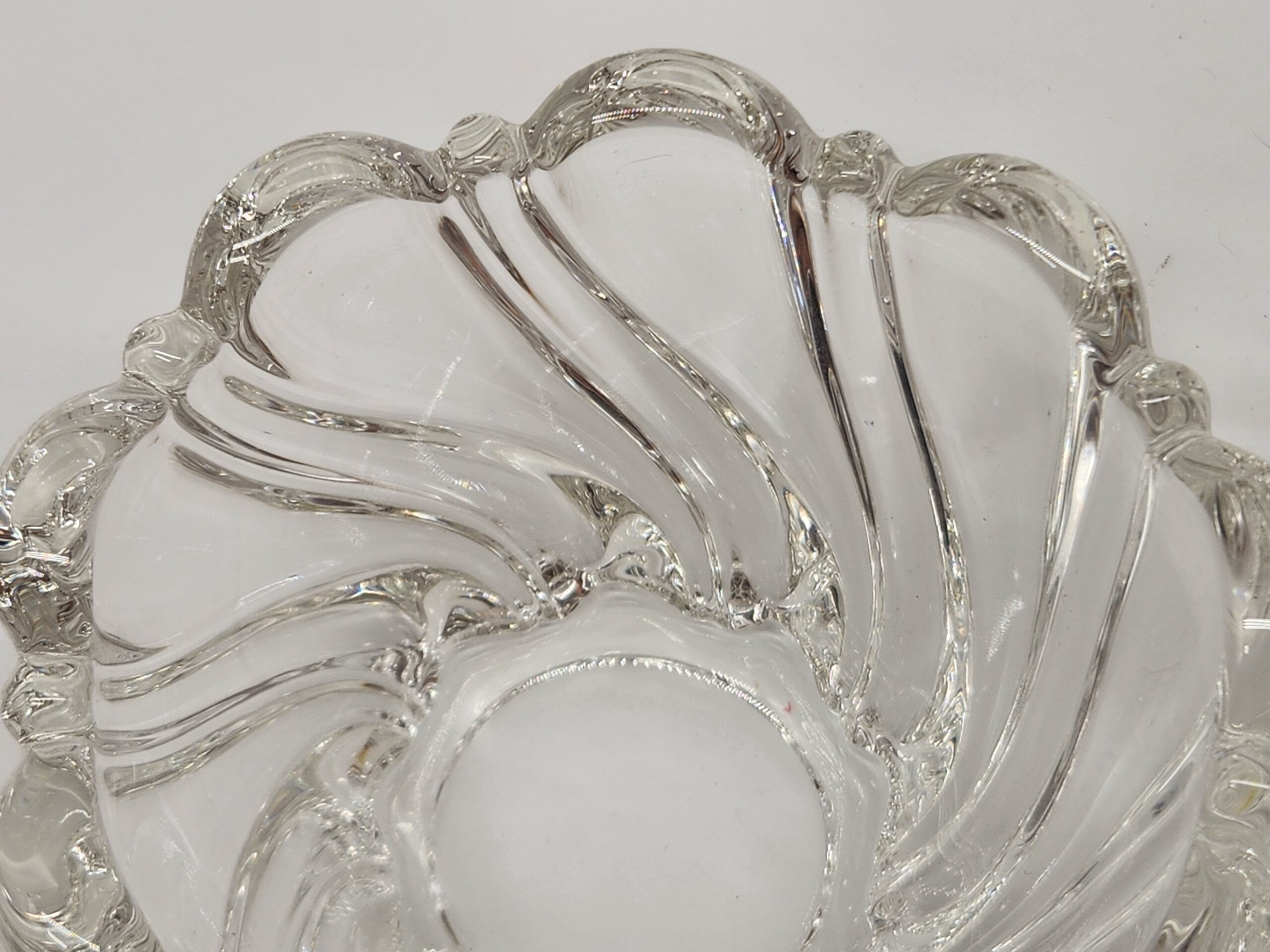 Mikasa Germany Peppermint Frost Swirl Clear Crystal Desert Bowl – Vintage - Image 6