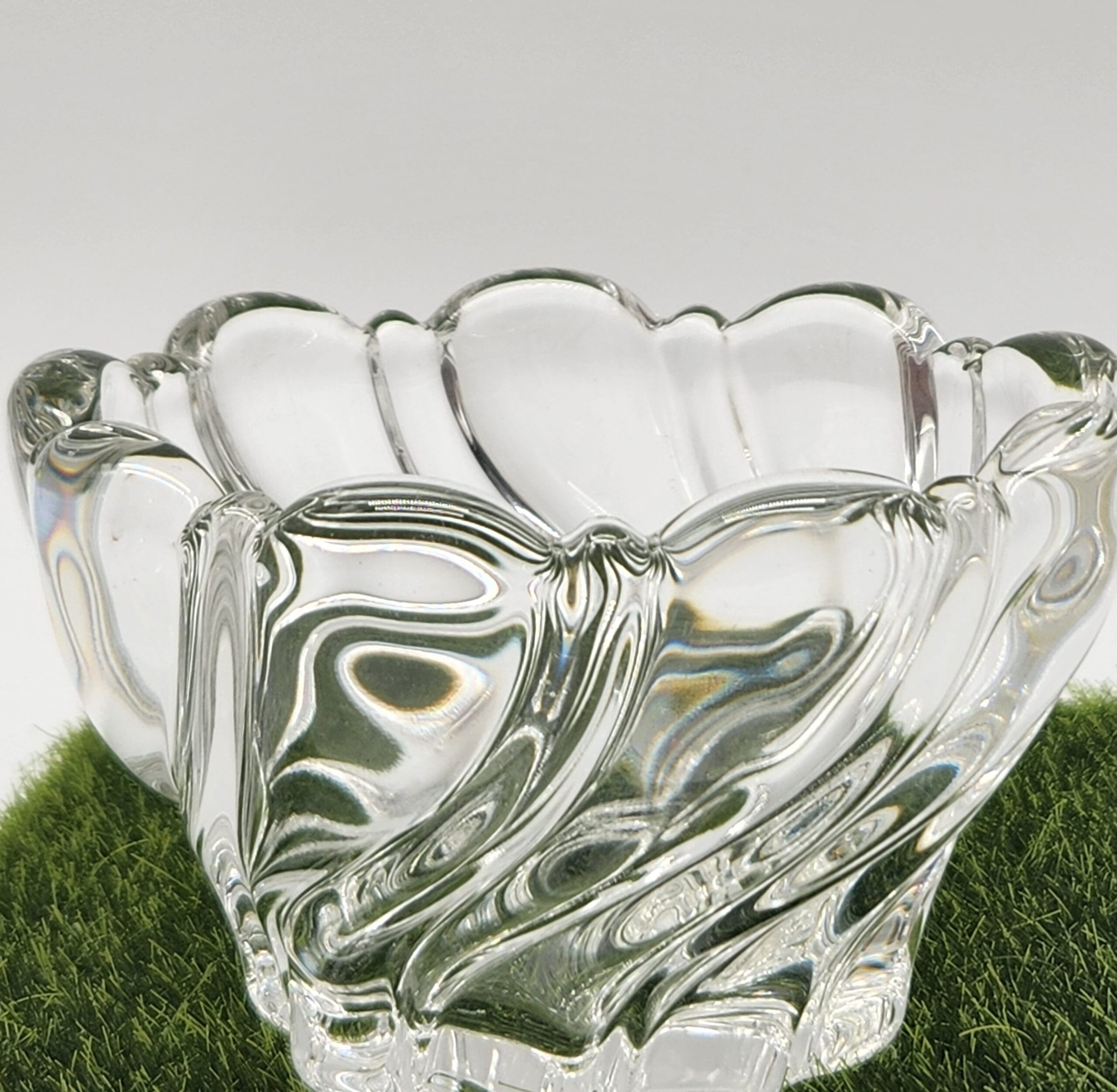 Mikasa Germany Peppermint Frost Swirl Clear Crystal Desert Bowl – Vintage