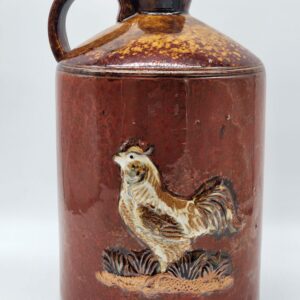 Glazed Stoneware Jug w/ Embossed Rooster - Country Clutter - Cottage Core – Farmhouse