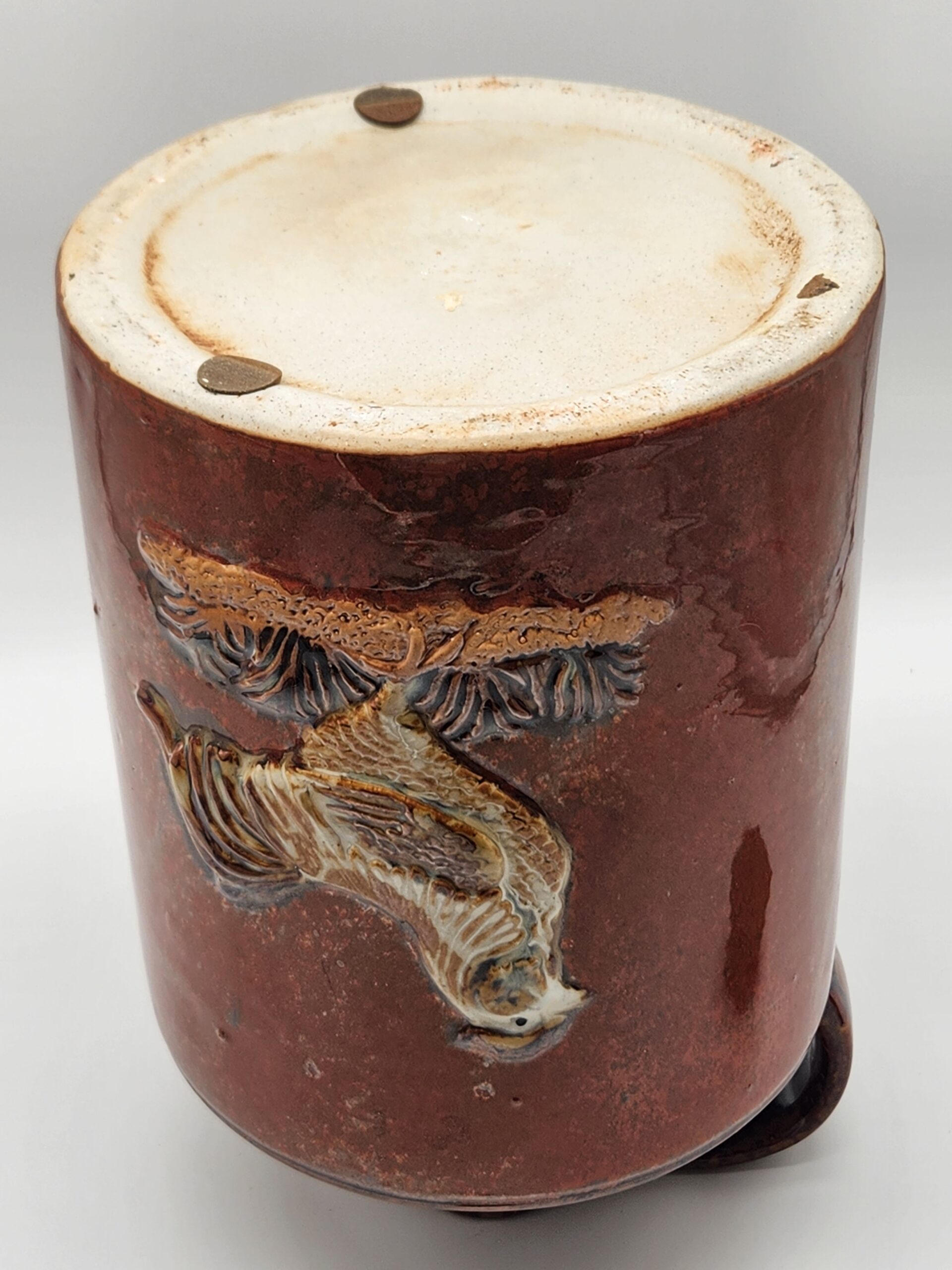 Glazed Stoneware Jug w/ Embossed Rooster - Country Clutter - Cottage Core – Farmhouse - Image 6