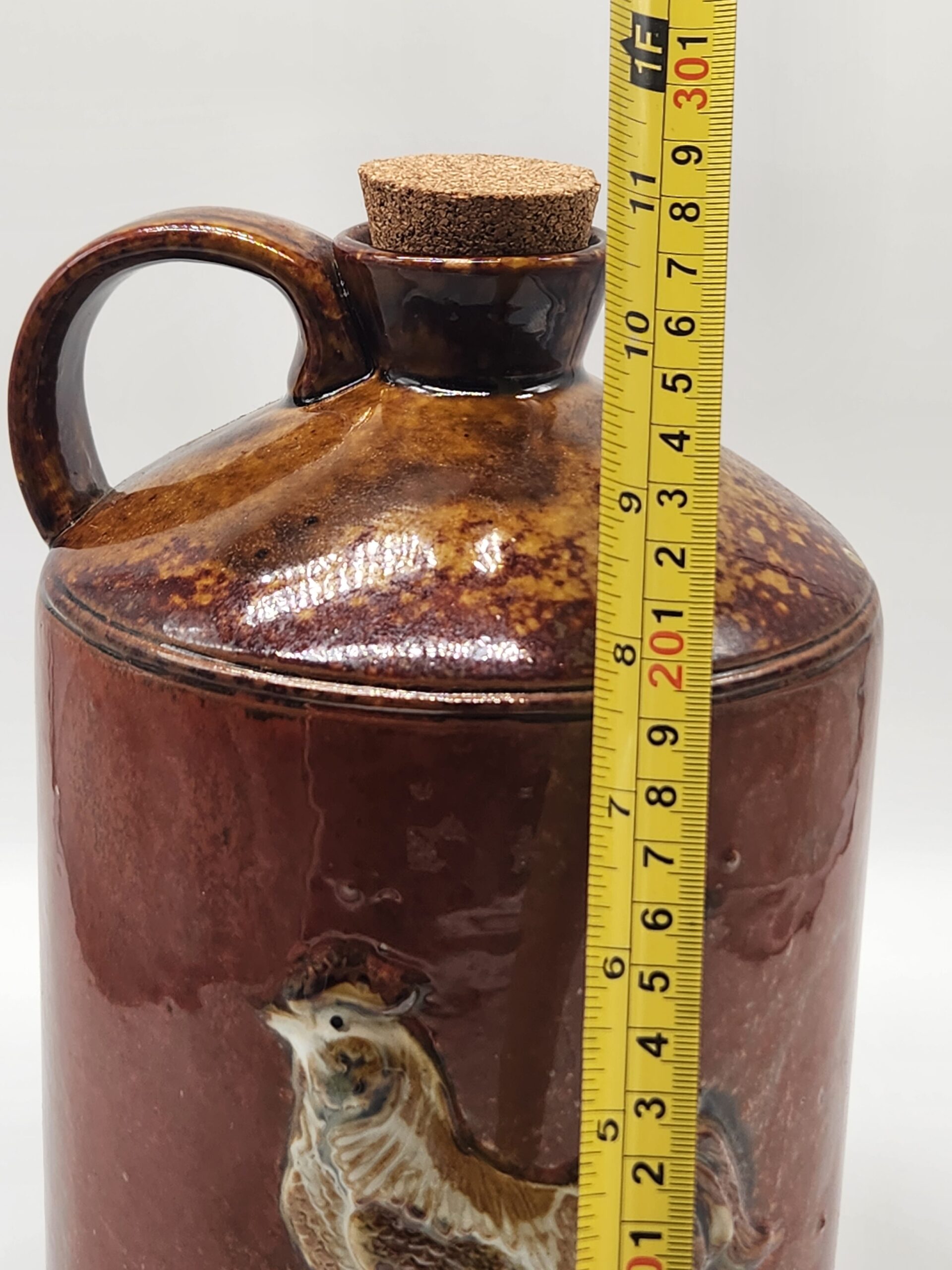 Glazed Stoneware Jug w/ Embossed Rooster - Country Clutter - Cottage Core – Farmhouse - Image 7