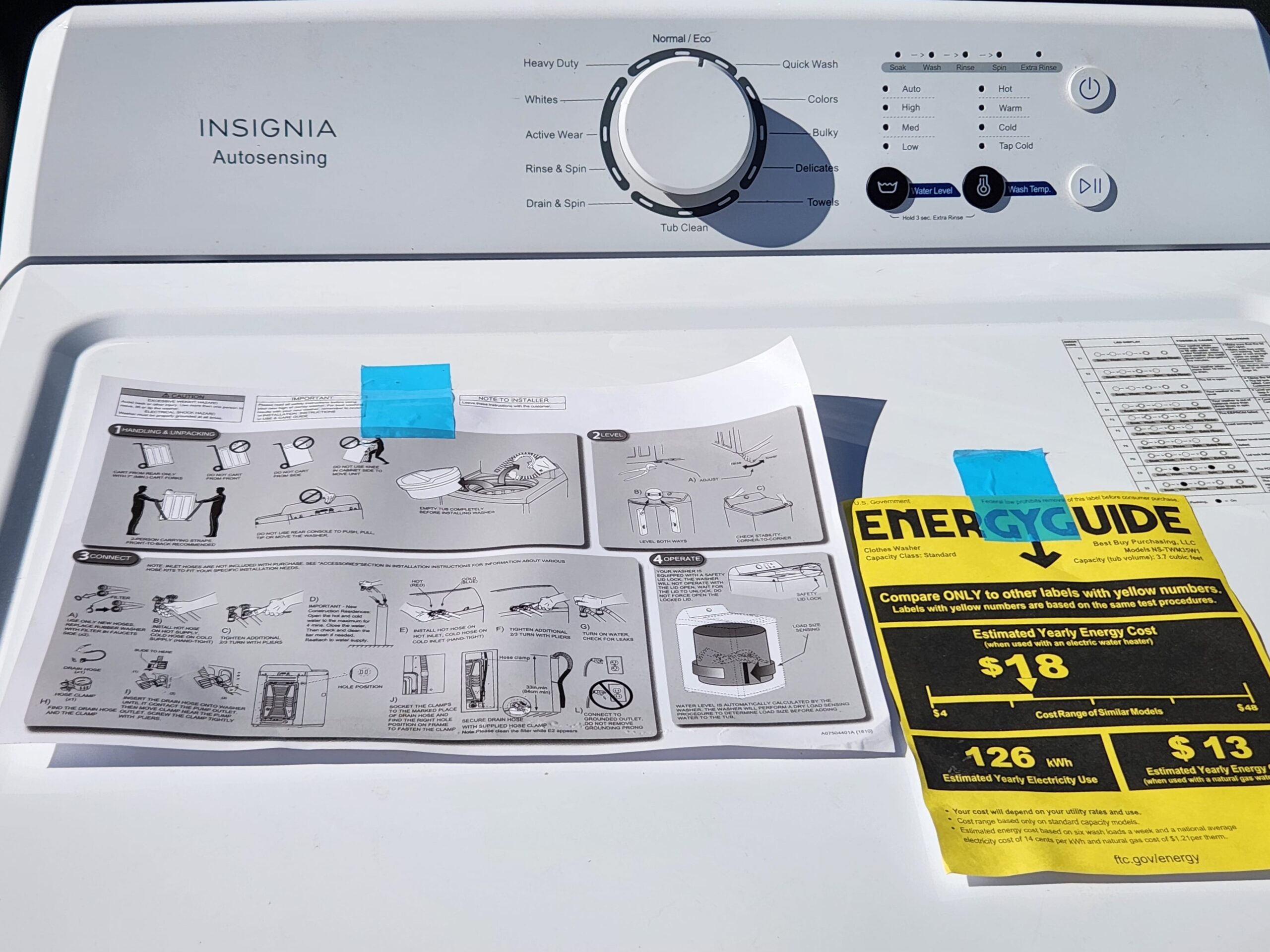 Insignia 3.7 Cu. Ft. Top Load Agitated Clothes Washing Machine - Image 3