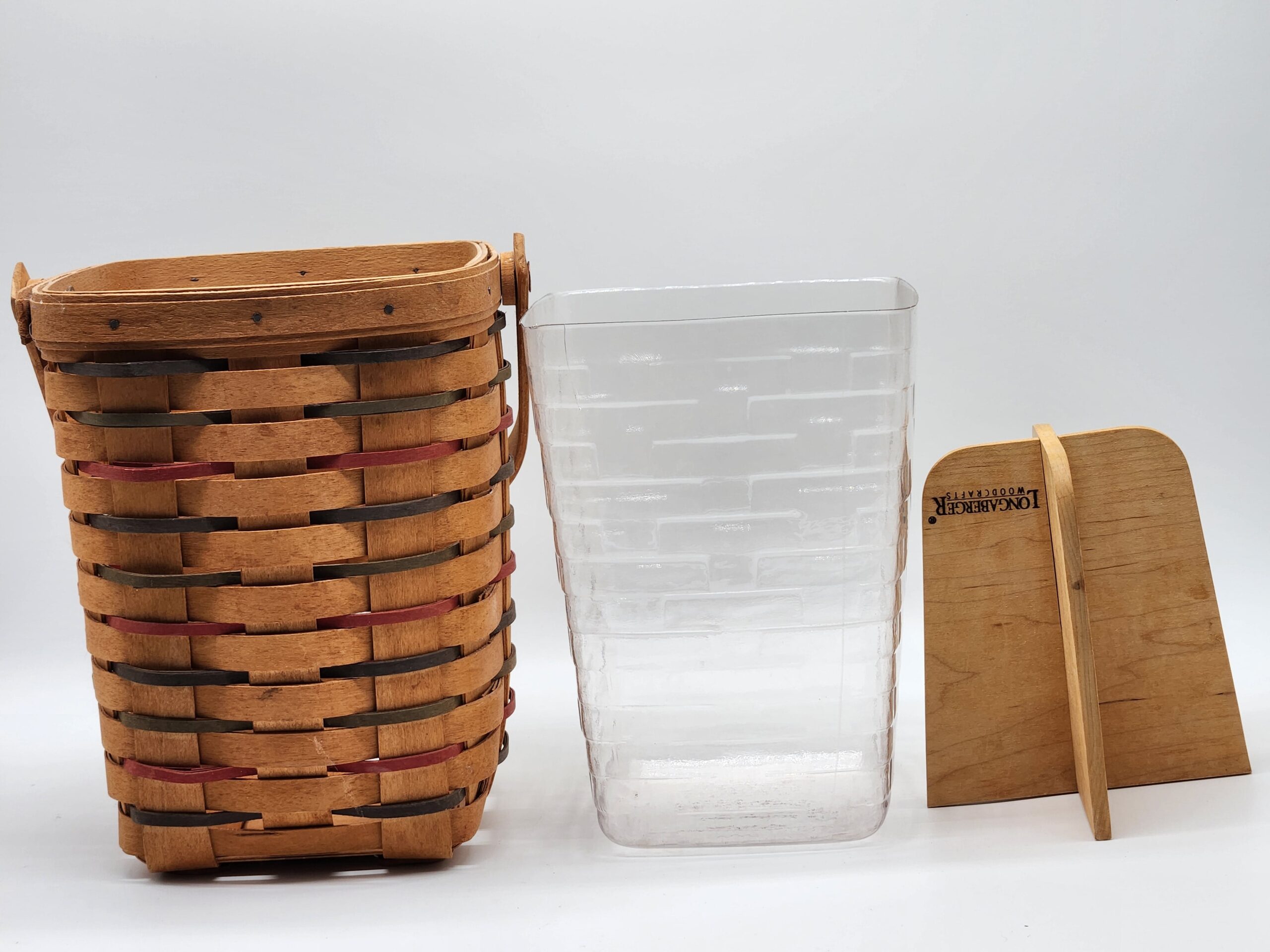 Vintage 1995 Longaberger Hand Woven Large Peg Basket w/ Protective Liner & Divider - Image 7