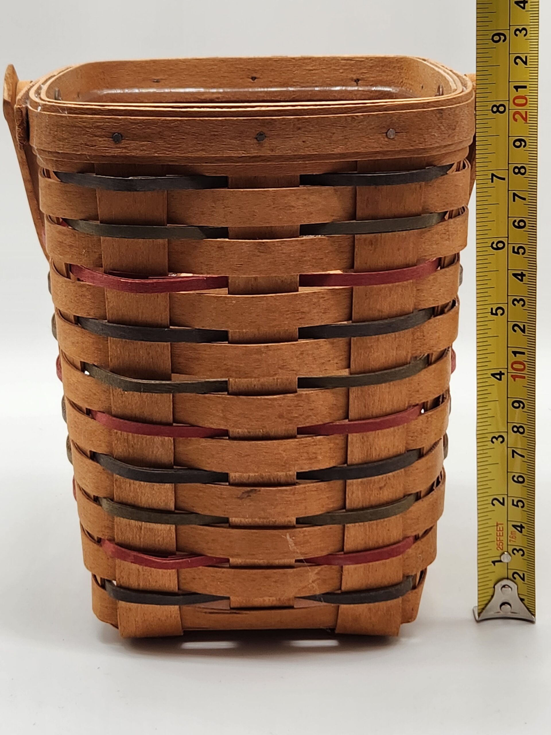 Vintage 1995 Longaberger Hand Woven Large Peg Basket w/ Protective Liner & Divider - Image 9