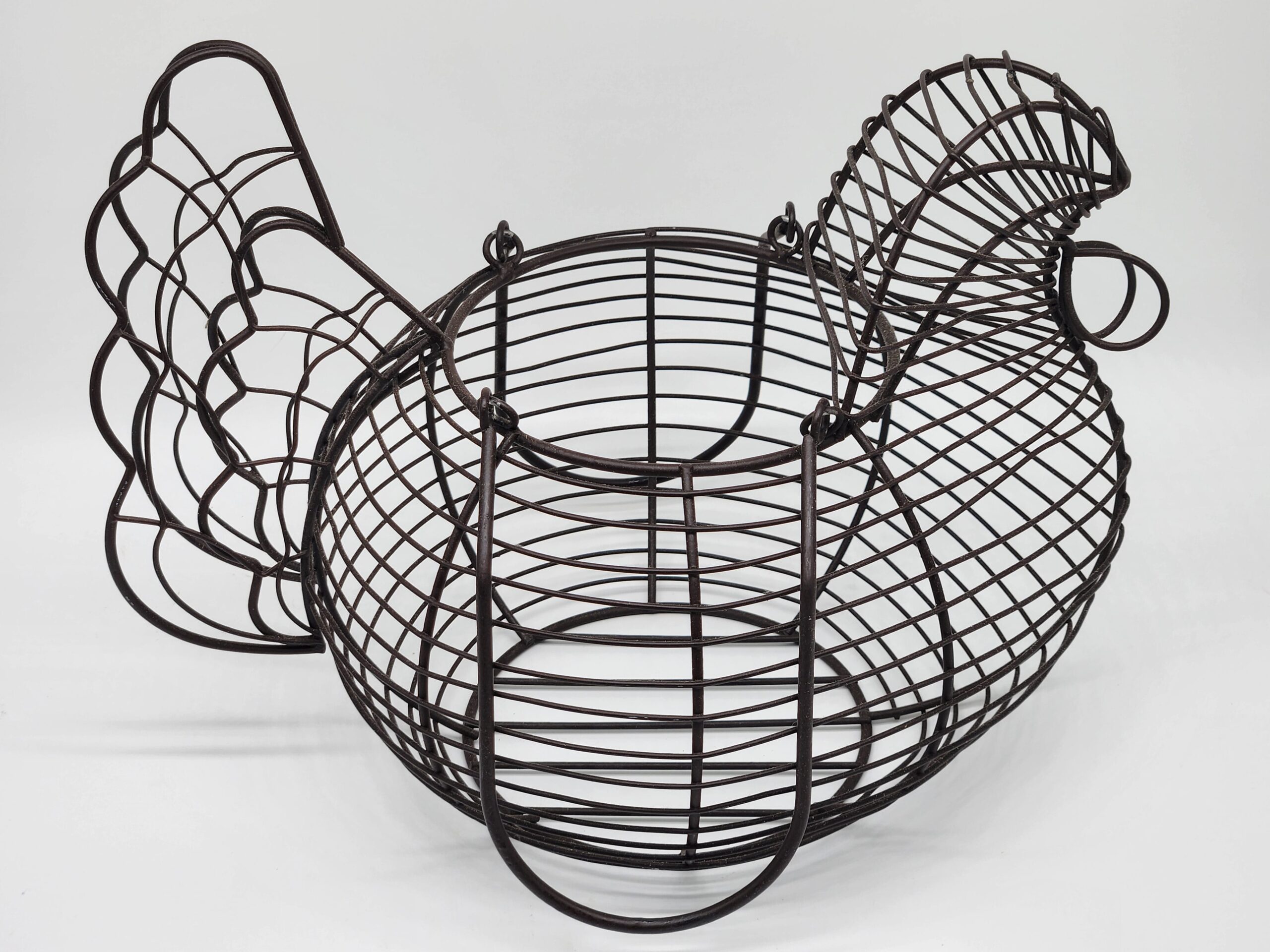 Dark Brown Wire Chicken Egg Gathering Basket - Cottagecore Country - Image 2