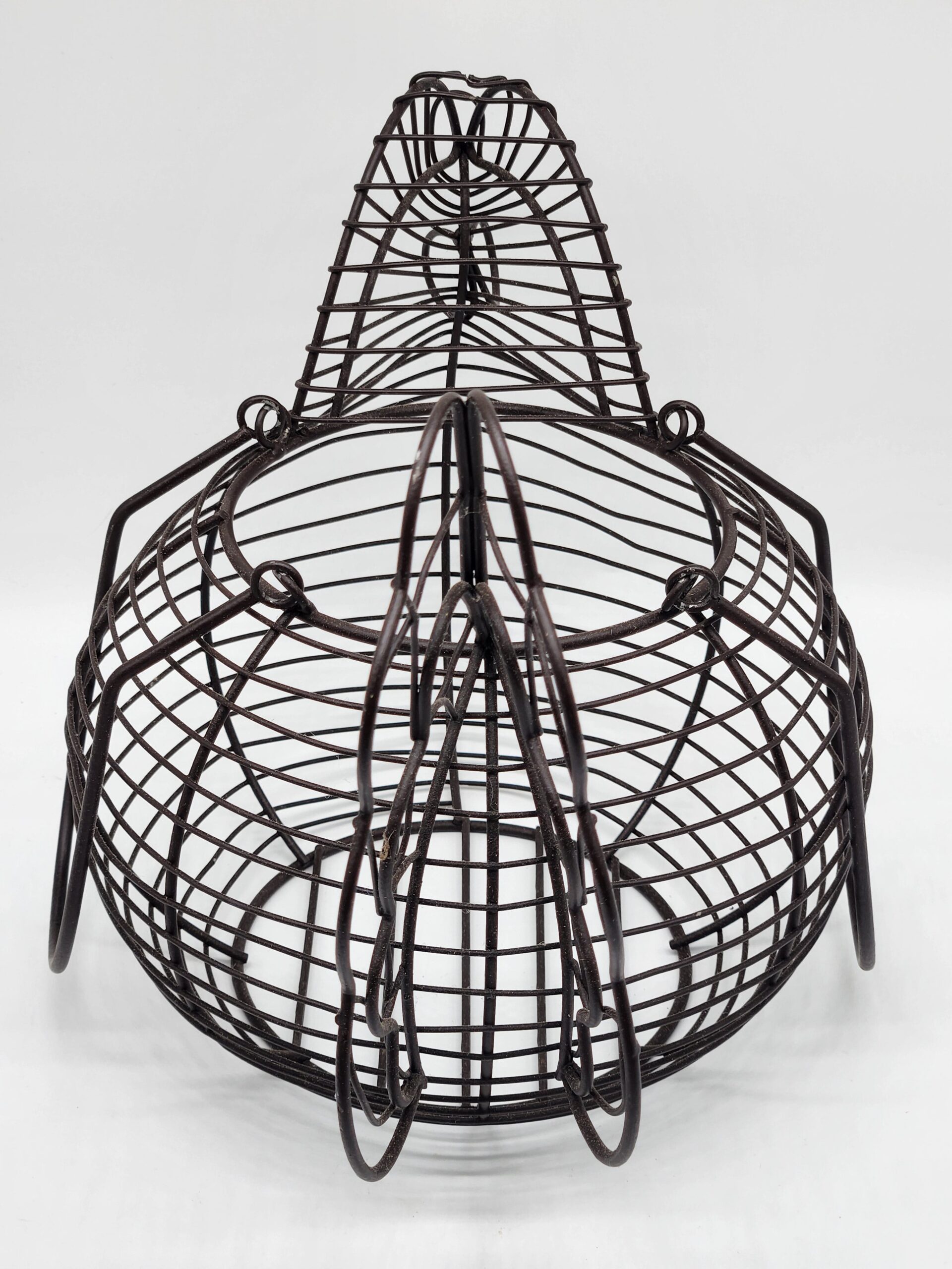 Dark Brown Wire Chicken Egg Gathering Basket - Cottagecore Country - Image 3