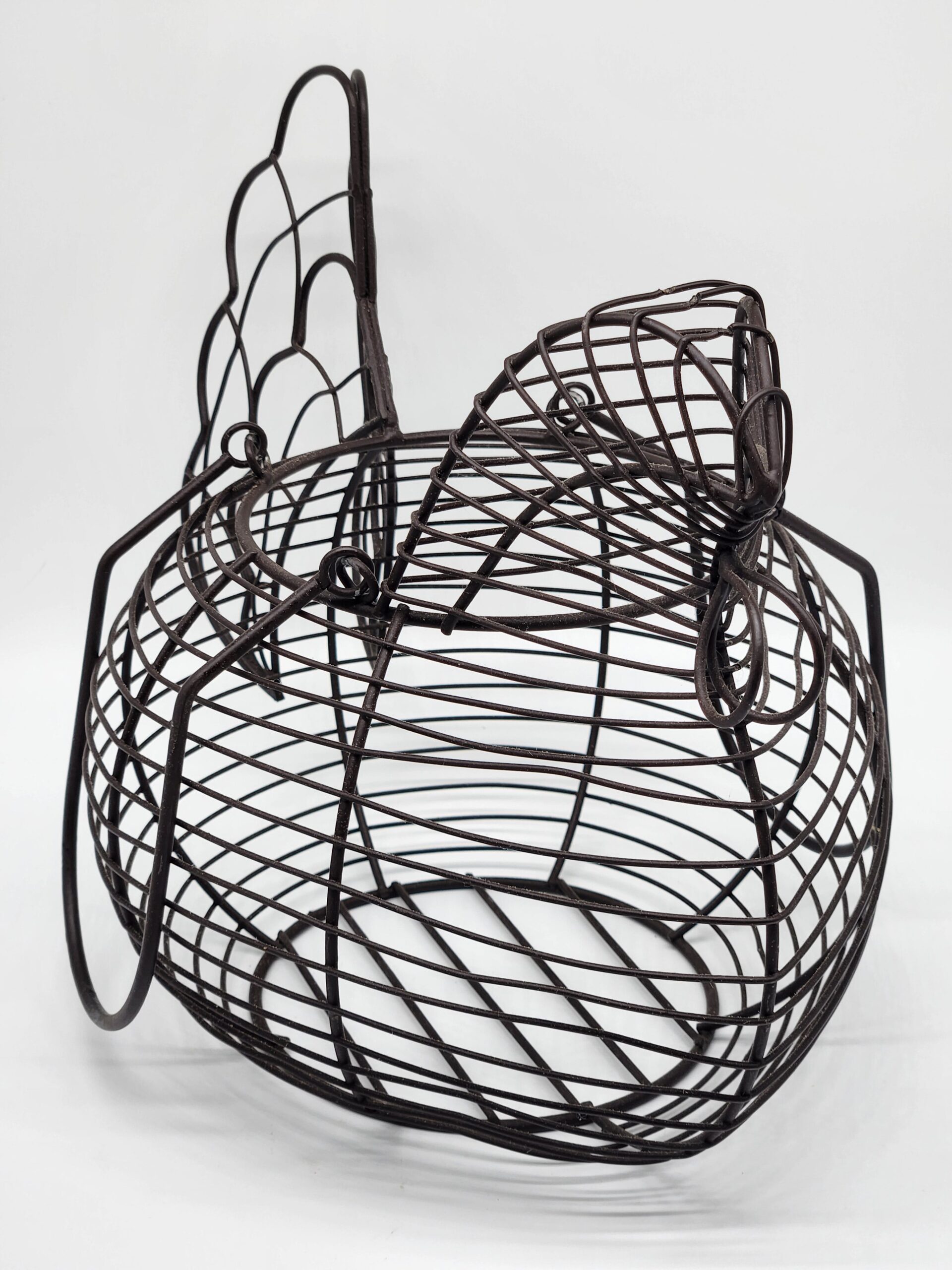 Dark Brown Wire Chicken Egg Gathering Basket - Cottagecore Country - Image 4