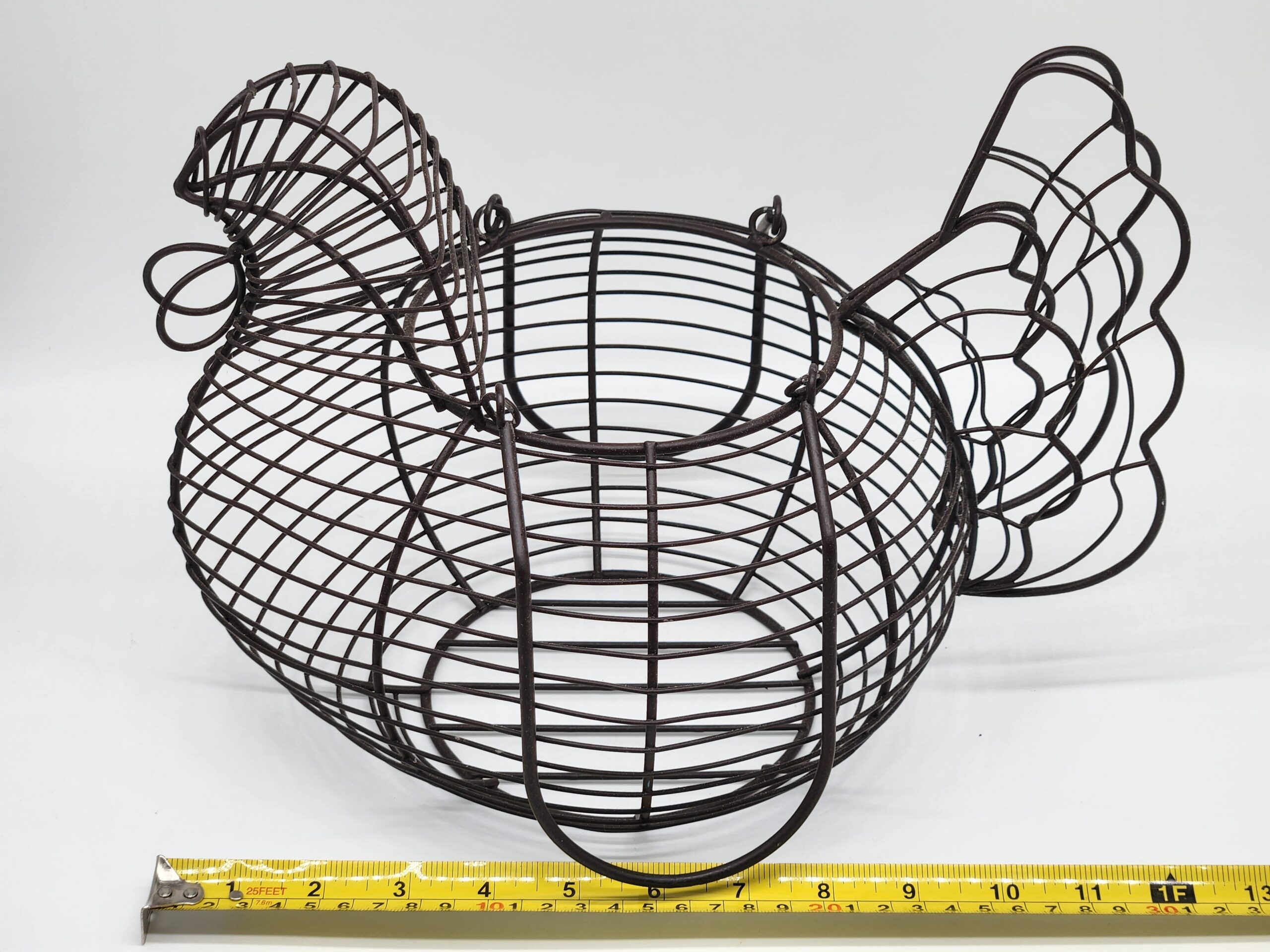Dark Brown Wire Chicken Egg Gathering Basket - Cottagecore Country - Image 6