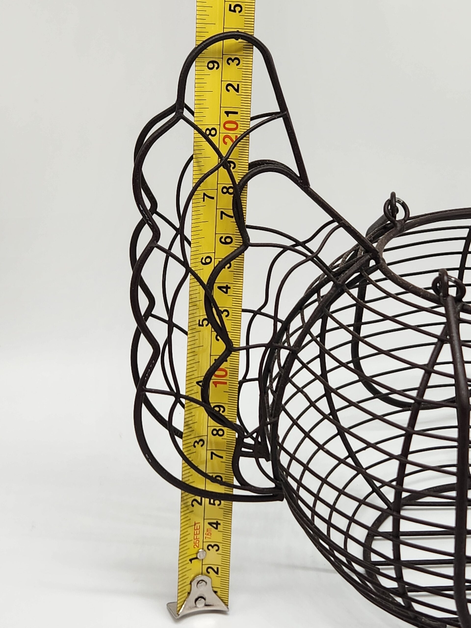 Dark Brown Wire Chicken Egg Gathering Basket - Cottagecore Country - Image 8