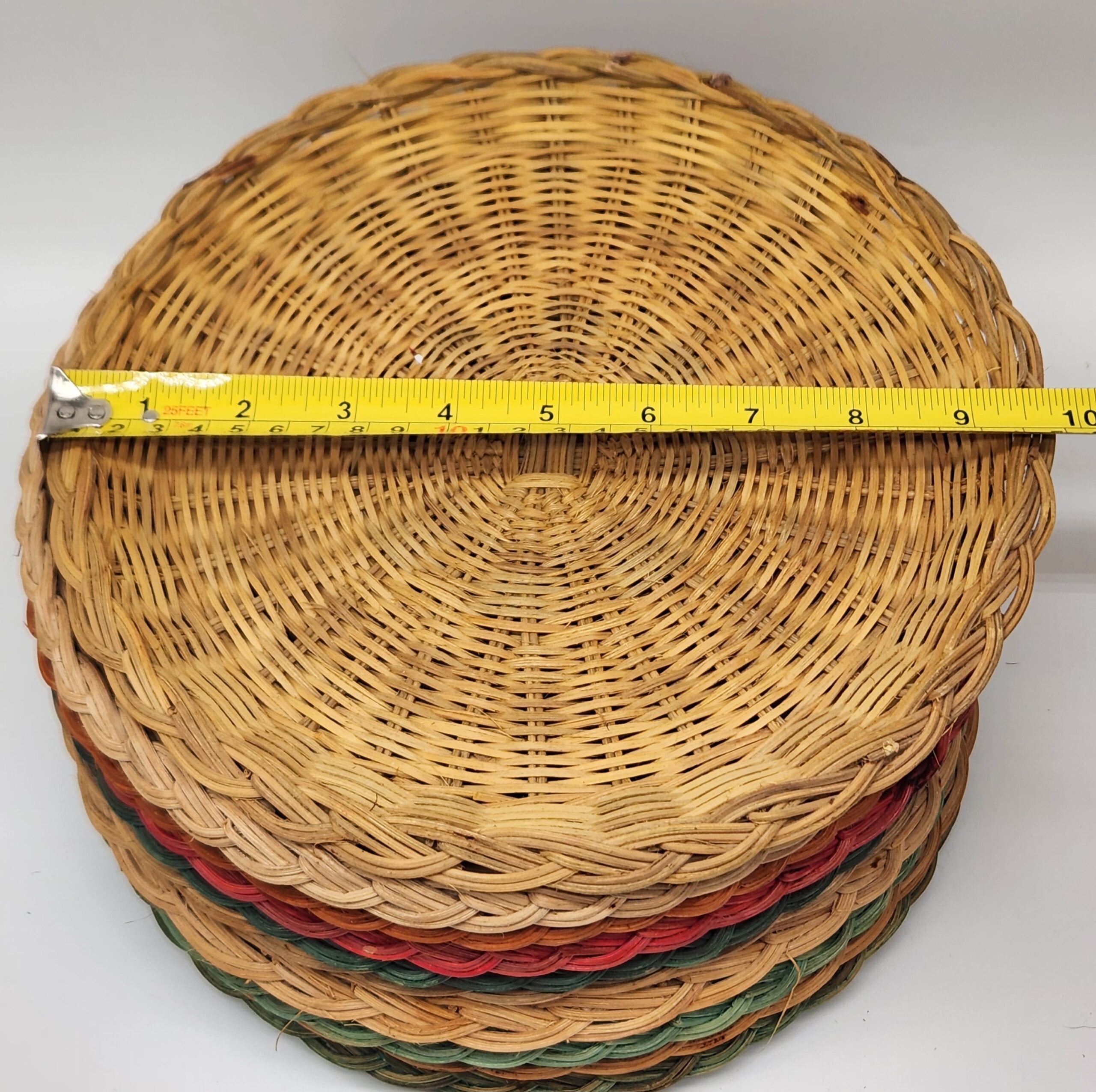 Vintage Woven Wicker Paper Plate Holders - Set of 10 - Image 7