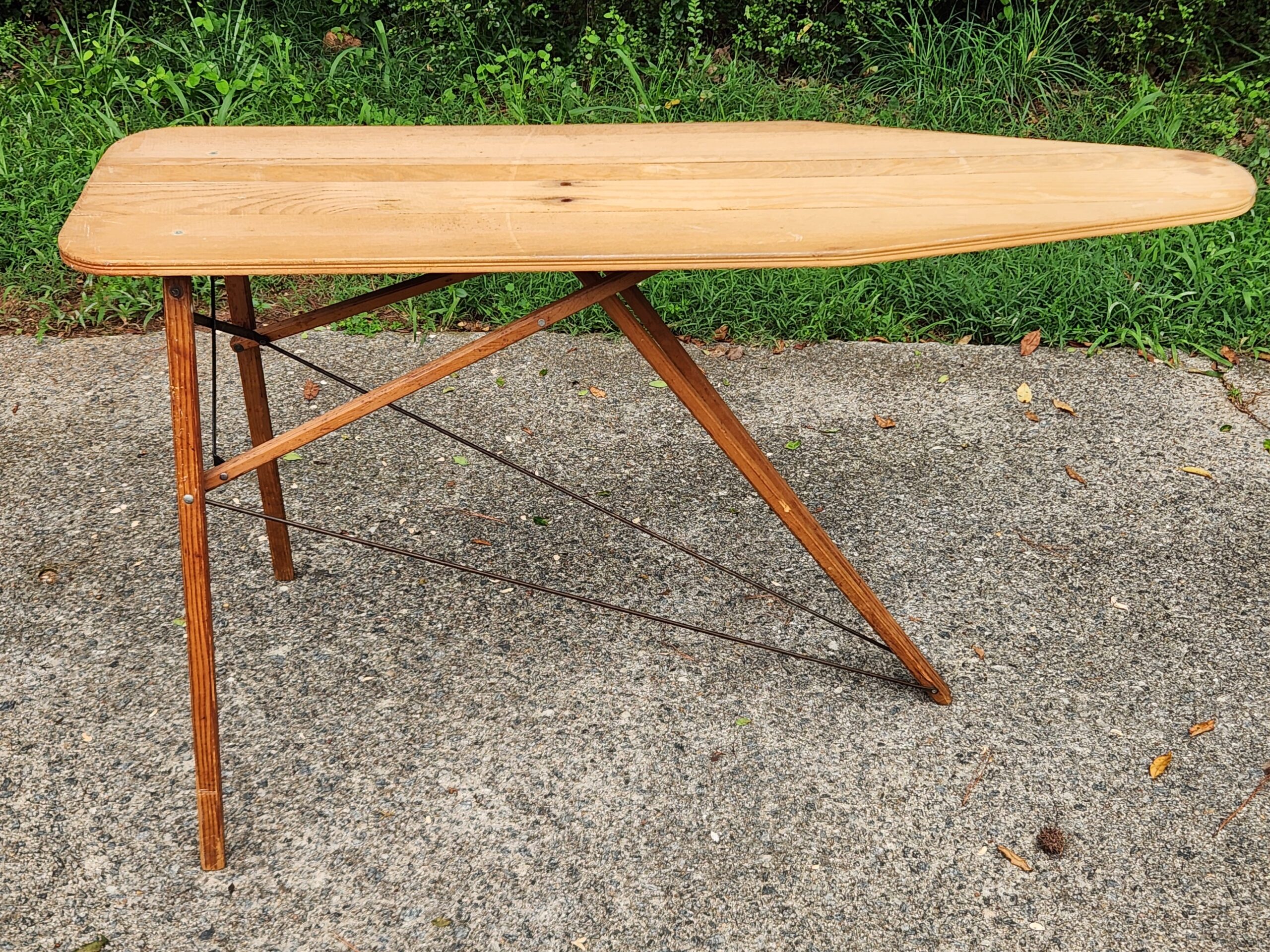 Pre-1950s Vintage Primitive Wooden Ironing Board - Image 2