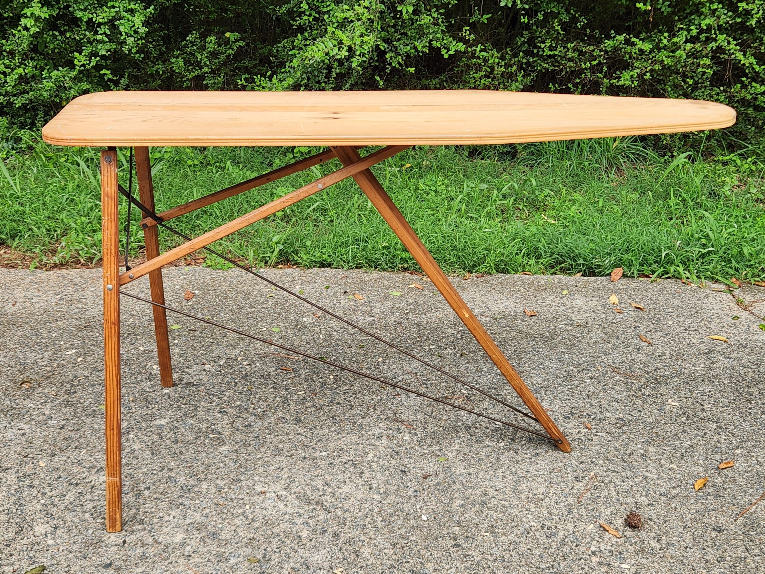 Pre-1950s Vintage Primitive Wooden Ironing Board - Image 3