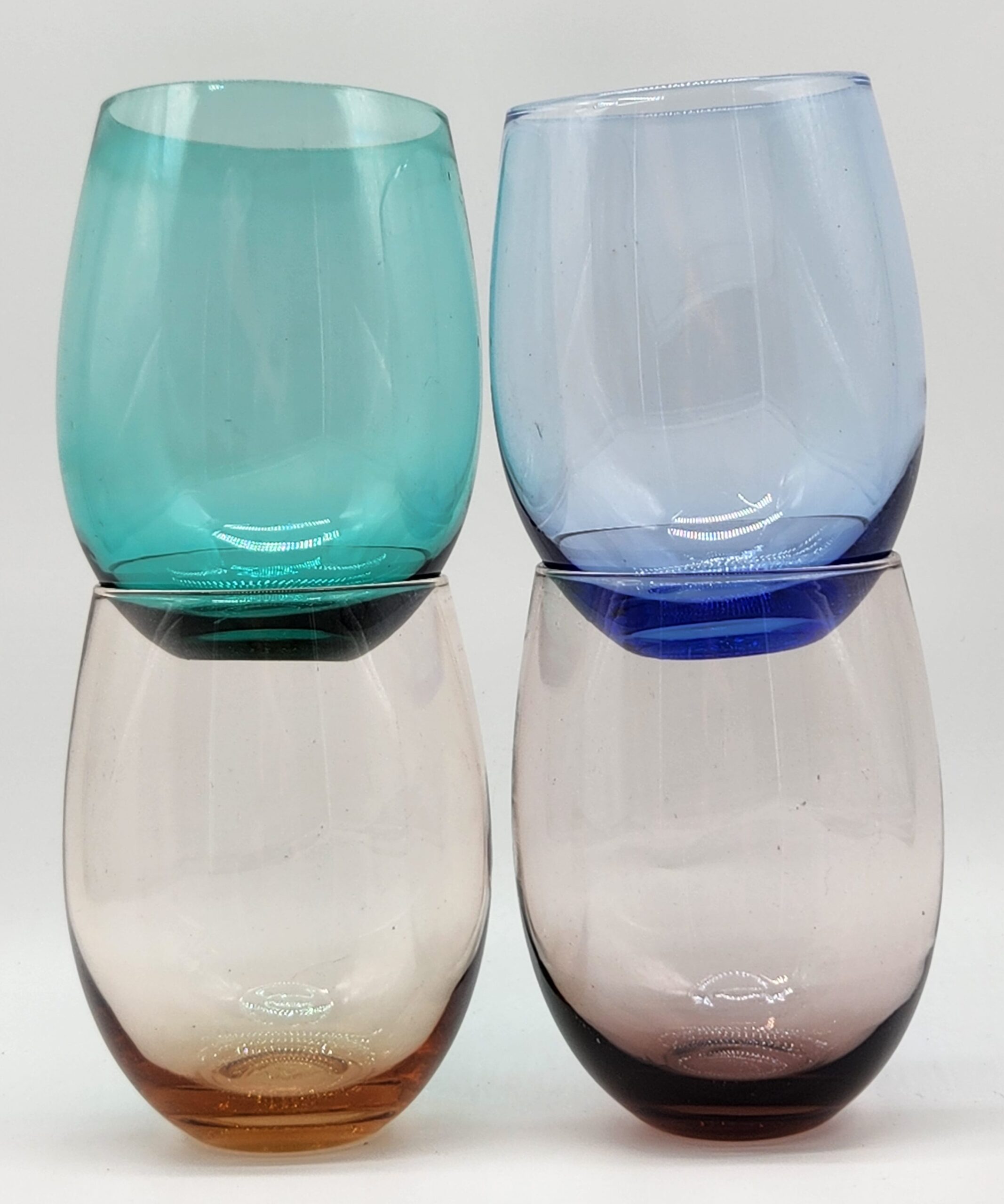 JoyJolt Hue Set of 4 Hand-Blown Crystal Stemless Wine Glasses - Image 2