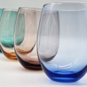JoyJolt Hue Set of 4 Hand-Blown Crystal Stemless Wine Glasses