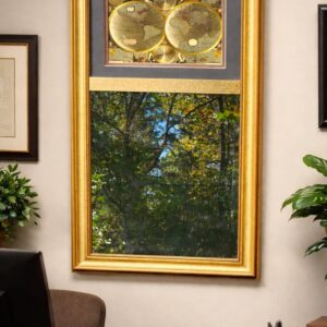 Planisphaerium Terrestre Gold Foil World Map Trumeau Wall Mirror - 20th Century Vintage