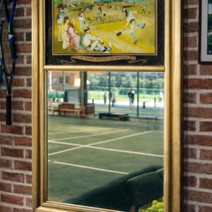 1970s Vintage Trumeau Wall Mirror - "Tournament of Tennis" - 26" x 15"