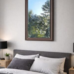 Large Classic Dark Wood Framed Wall Mirror - 18" x 28"