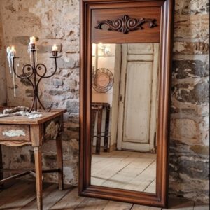 Vtg White Furniture Co. Solid Oak French Countryside Style Wall Mirror - 49.5" x 20.5"