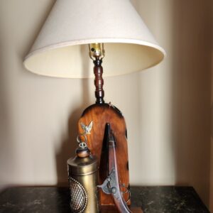Night Watch Co. Hunting Scene Table Lamp - 1970s Vintage