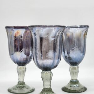 Mariposa Hand-Blown Purple Swirl Wine/Water Goblets