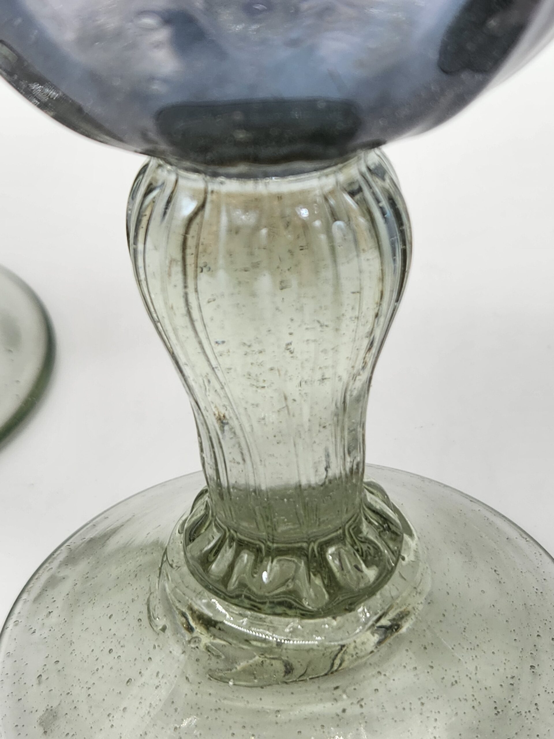 Mariposa Hand-Blown Purple Swirl Wine/Water Goblets - Image 4