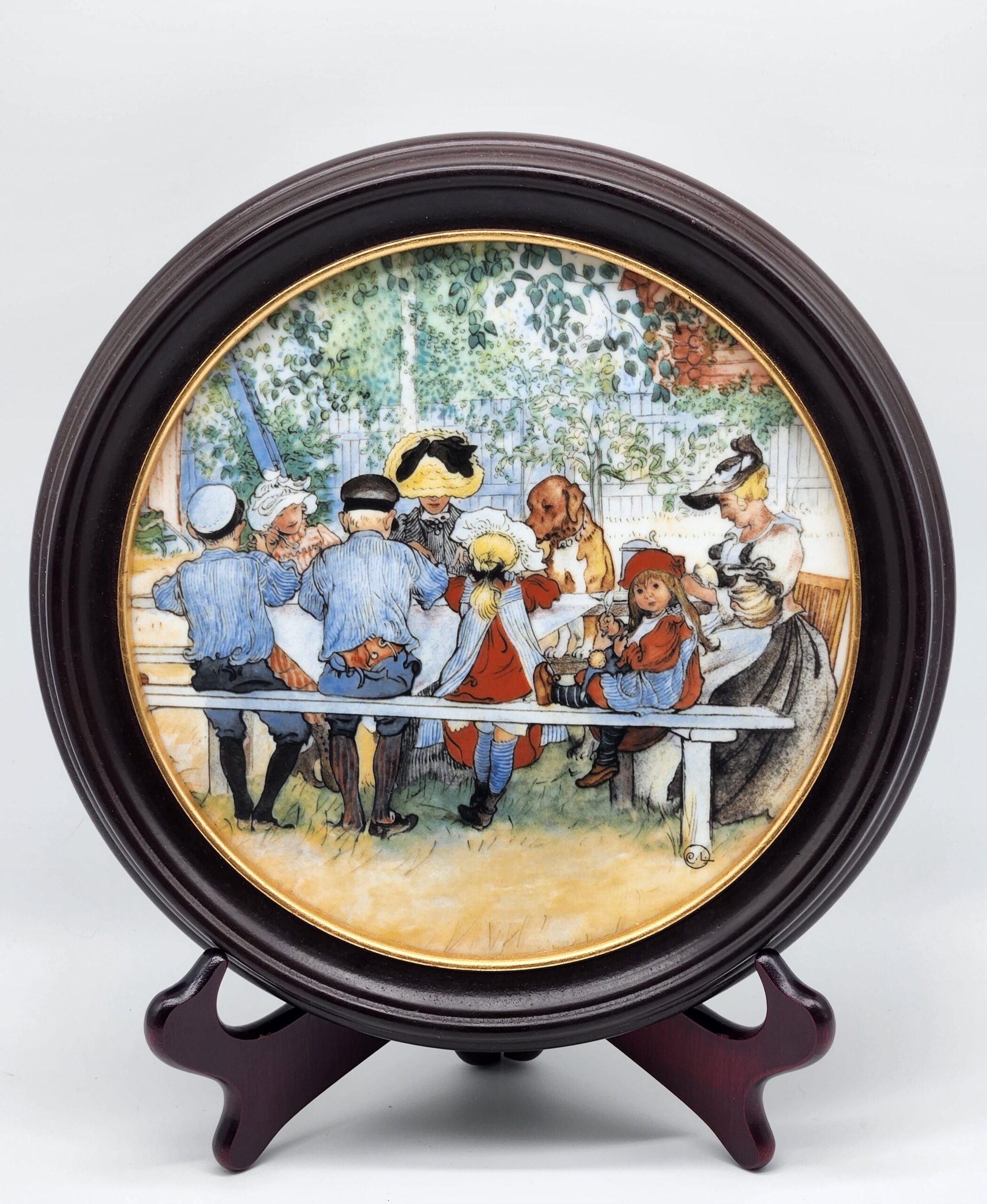 Royal Copenhagen Limited Edition Porcelain Plaque "Breakfast Under the Big Birch”