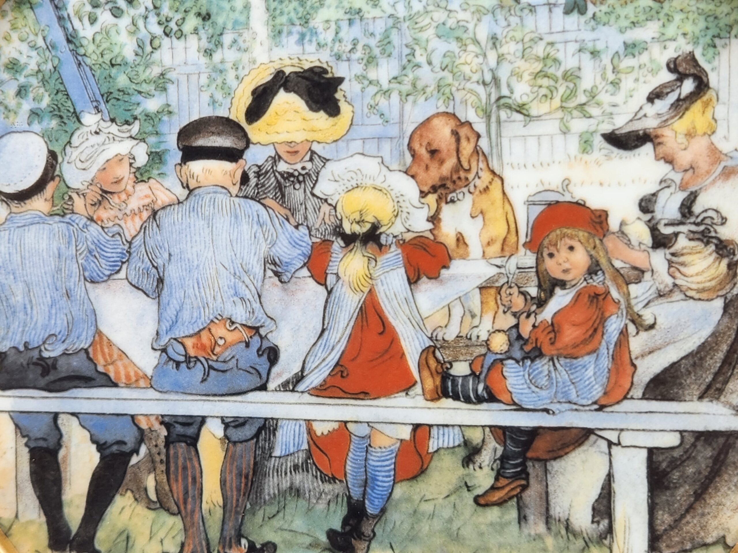 Royal Copenhagen Limited Edition Porcelain Plaque "Breakfast Under the Big Birch” - Image 2