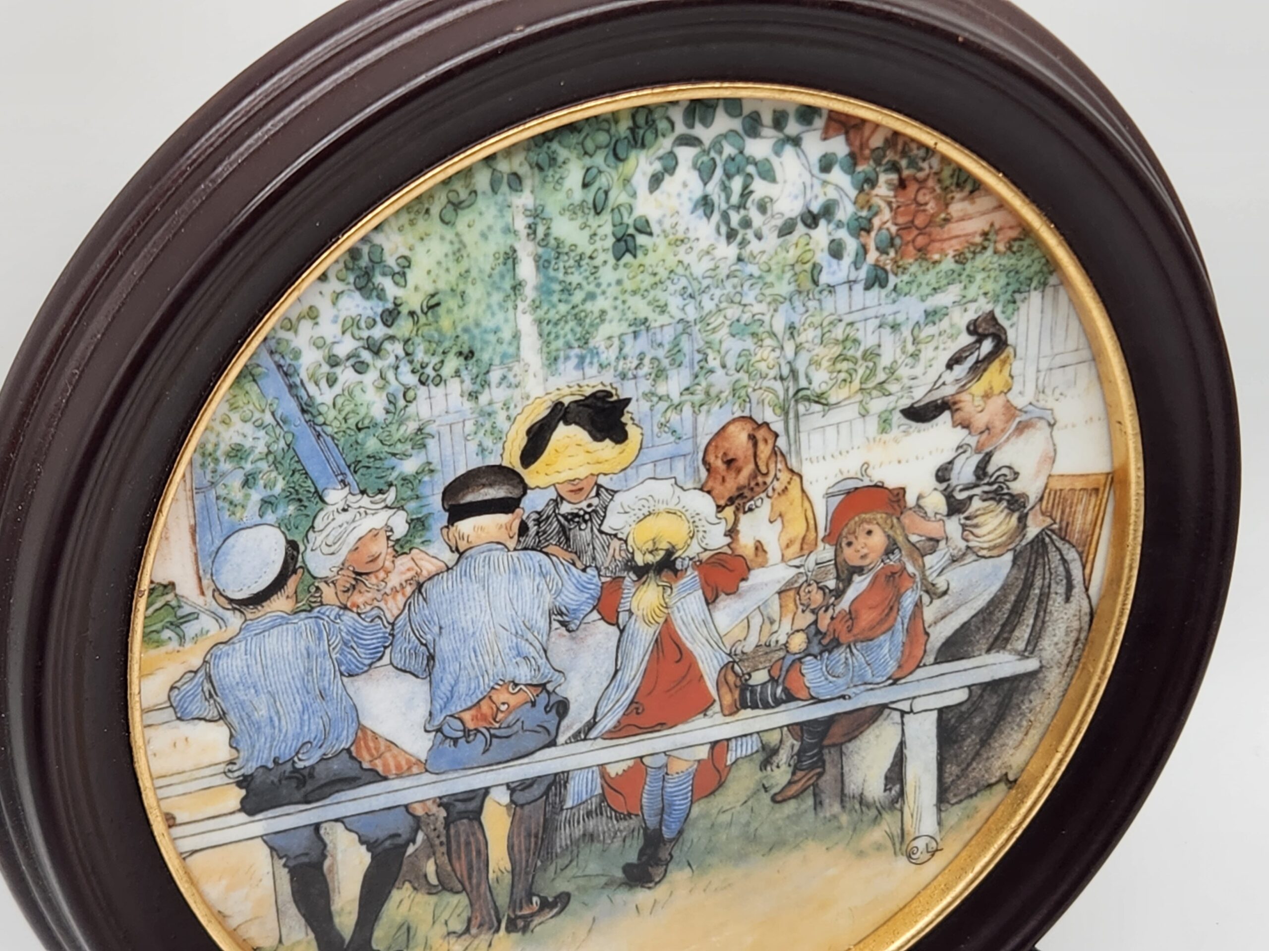 Royal Copenhagen Limited Edition Porcelain Plaque "Breakfast Under the Big Birch” - Image 3