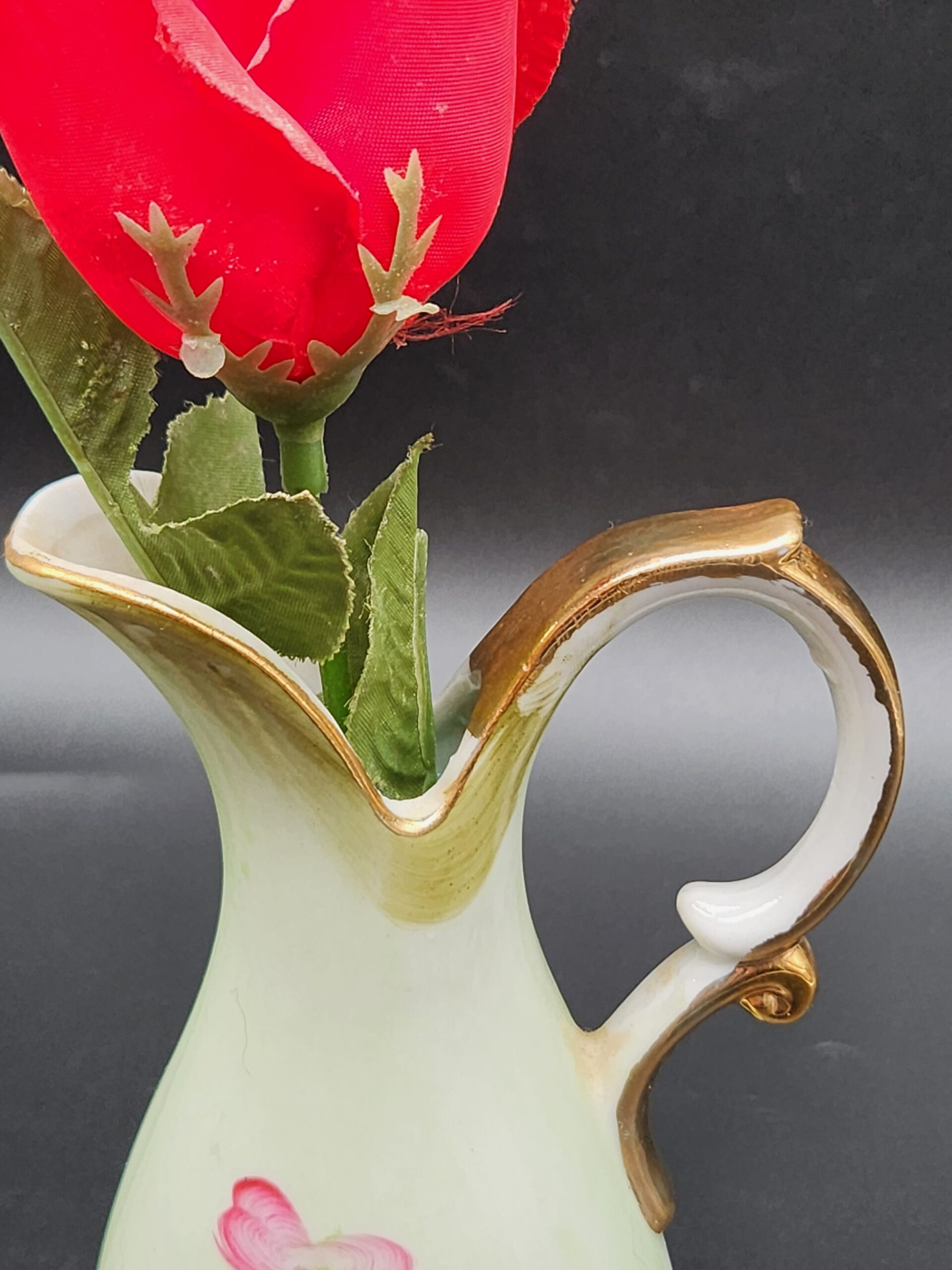 1950s-60s Orleans Pitcher Vase Hand-Painted in Japan - Image 3