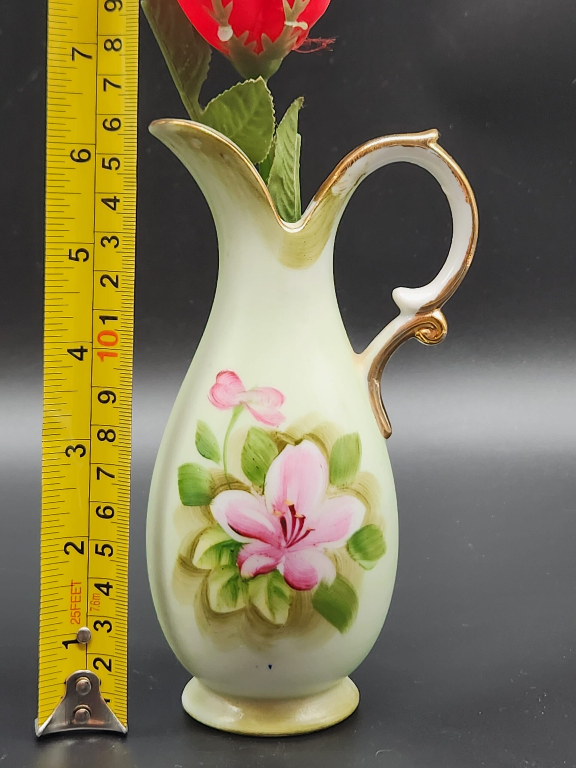 1950s-60s Orleans Pitcher Vase Hand-Painted in Japan - Image 7