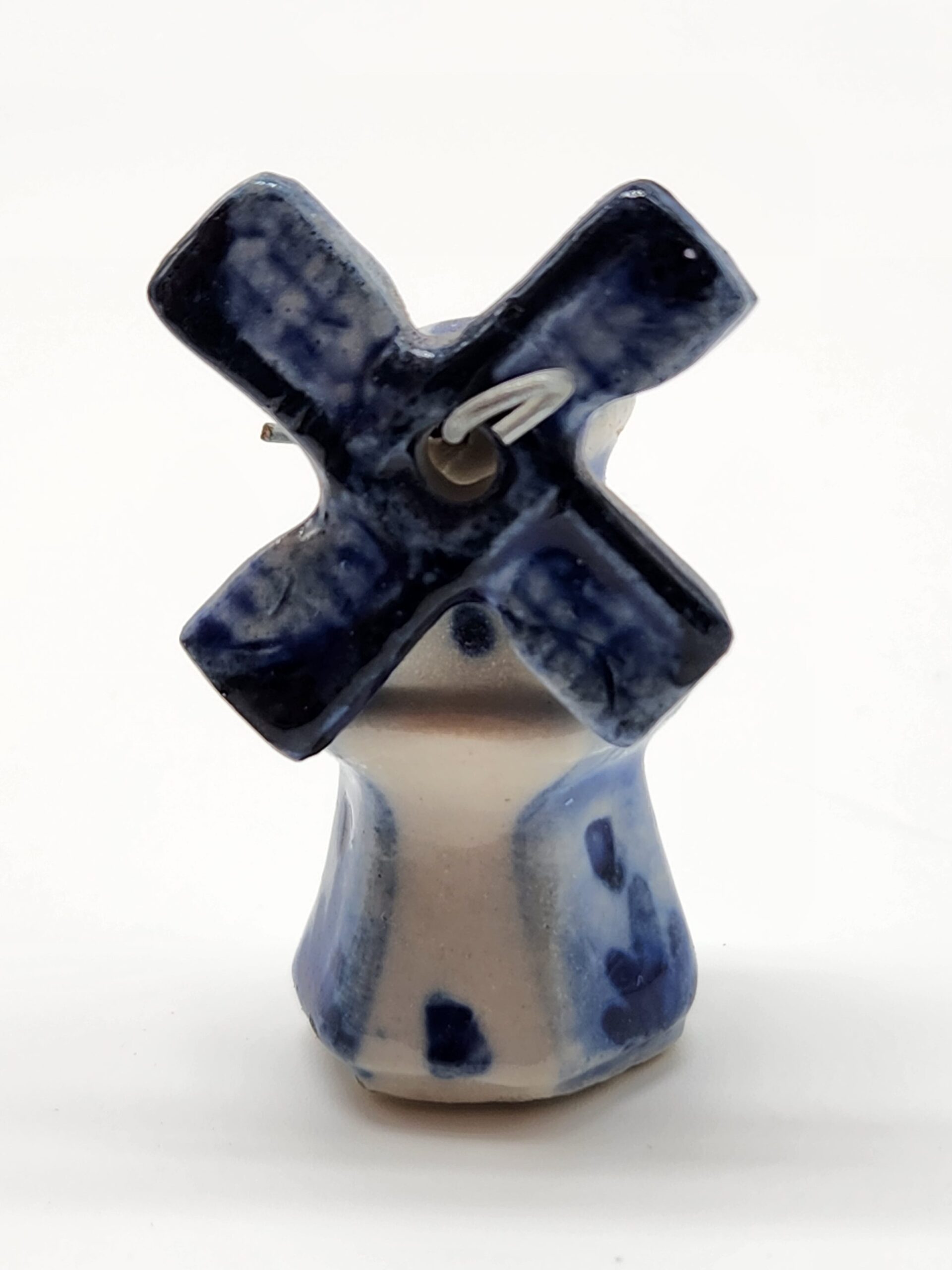 Vintage Delft Blue Porcelain Milkmaid and Windmill Figurine - Dutch Netherlands Holland - Image 3