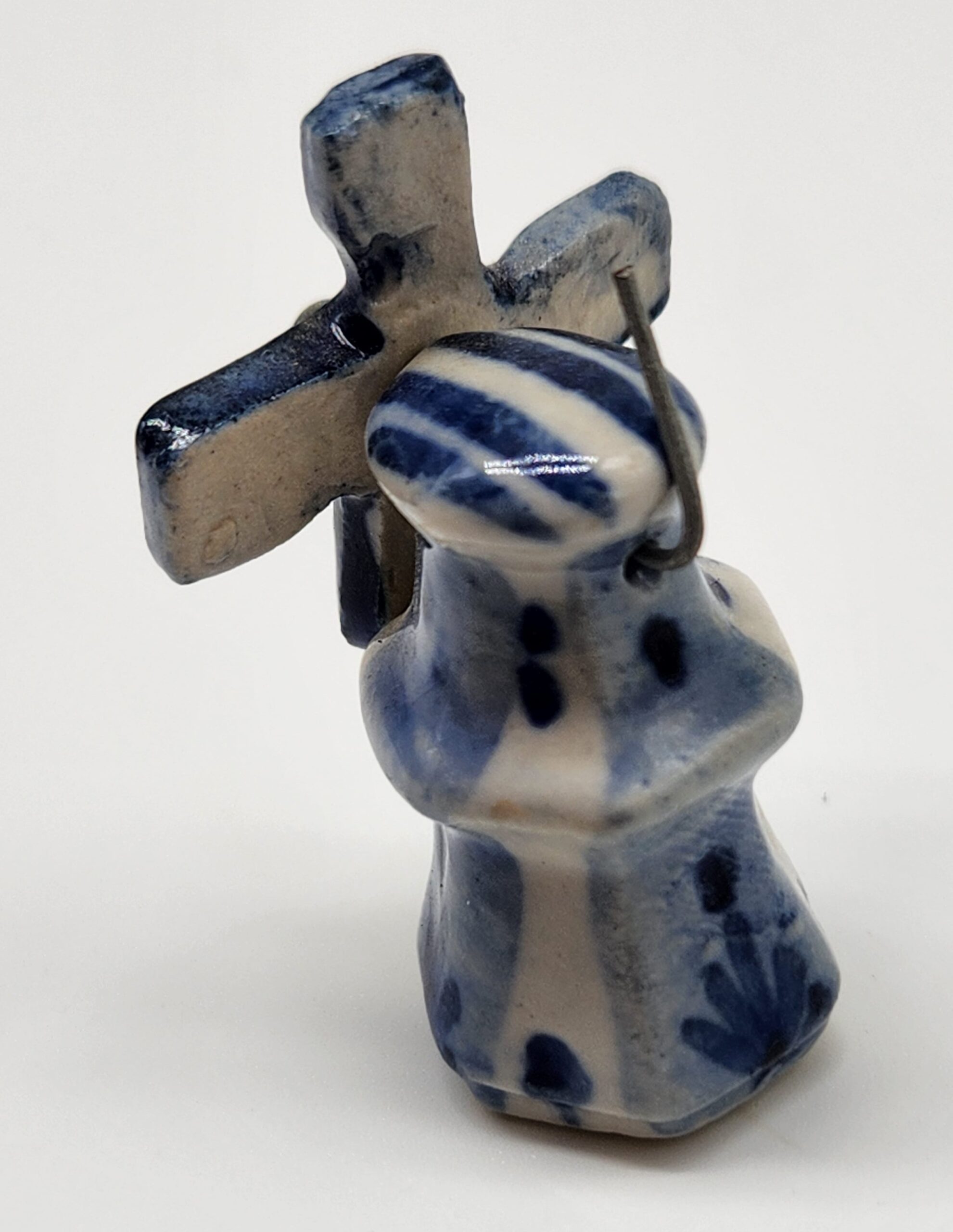 Vintage Delft Blue Porcelain Milkmaid and Windmill Figurine - Dutch Netherlands Holland - Image 5