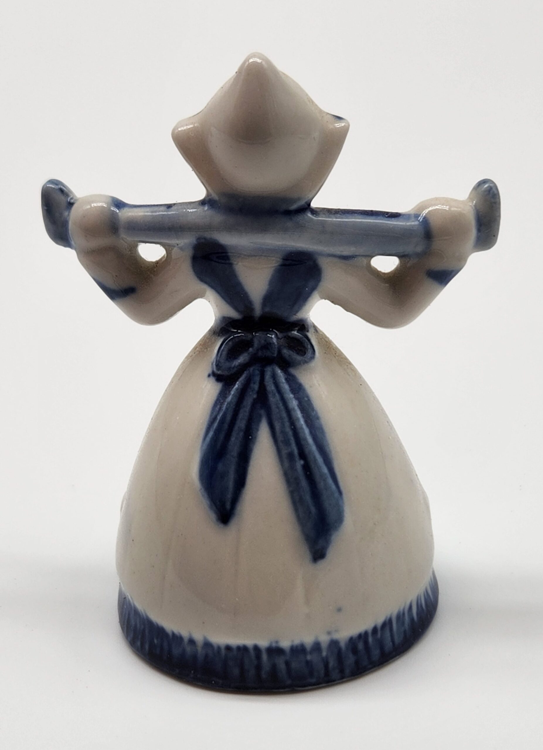 Vintage Delft Blue Porcelain Milkmaid and Windmill Figurine - Dutch Netherlands Holland - Image 7