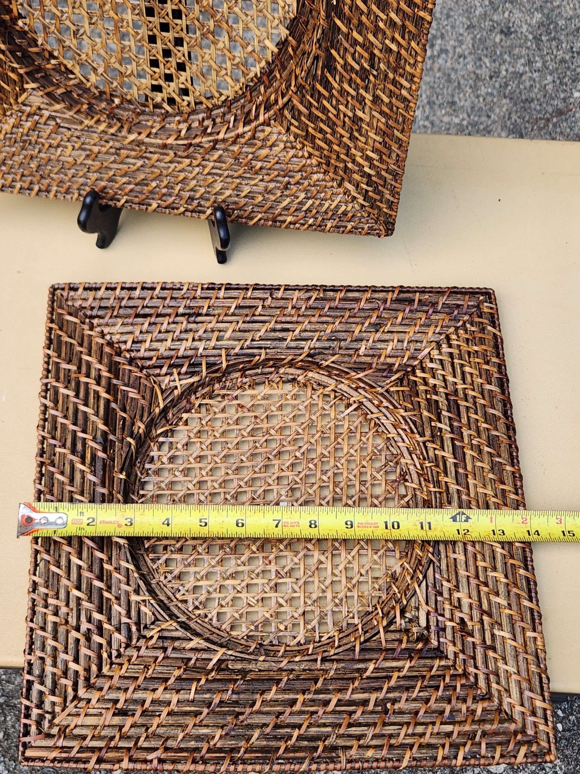 Set of 5 Handwoven Rattan Table Charger Plates - Vintage BOHO - Image 6