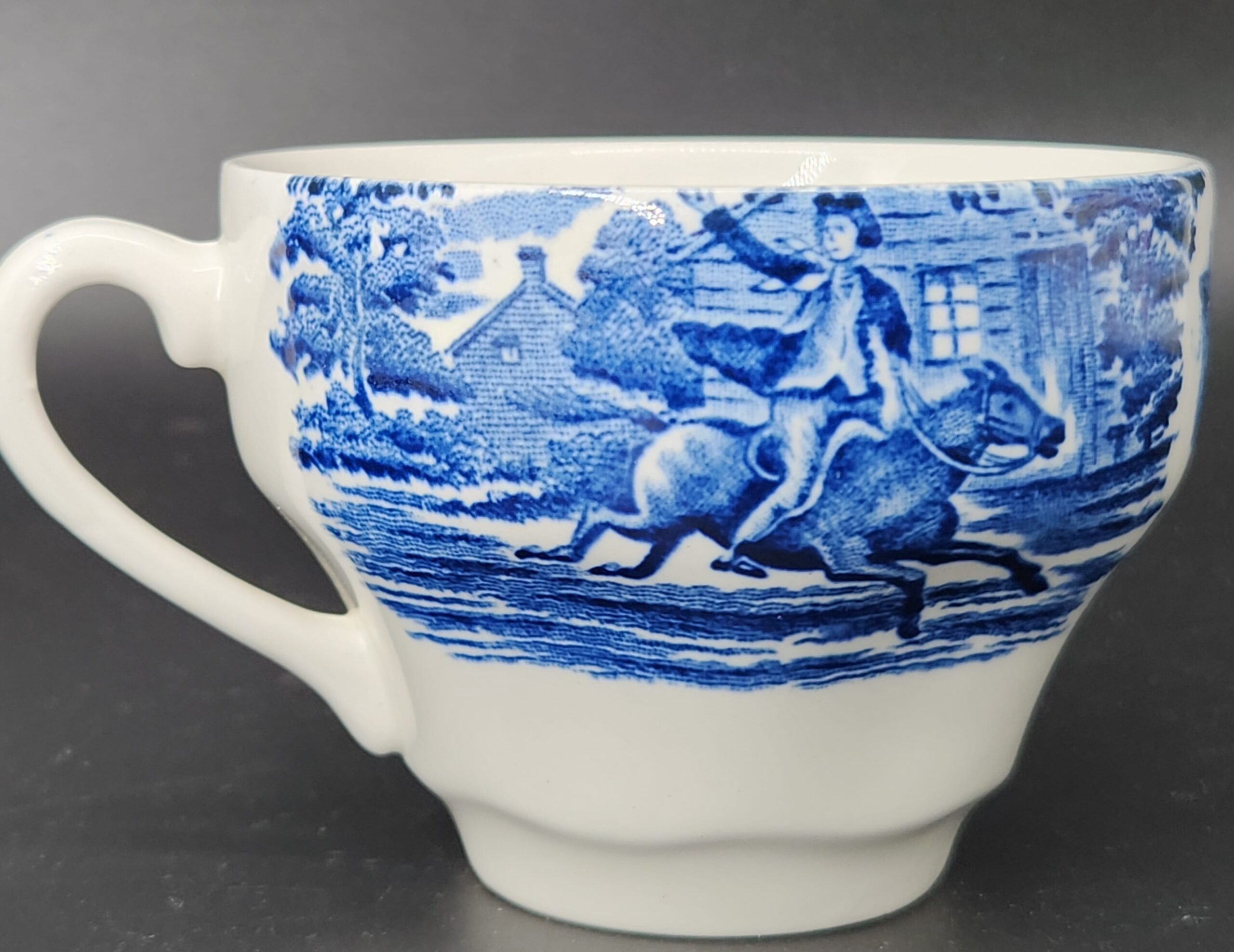 1970s Staffordshire Liberty Blue "Paul Revere" English Pattern Teacup - Image 2