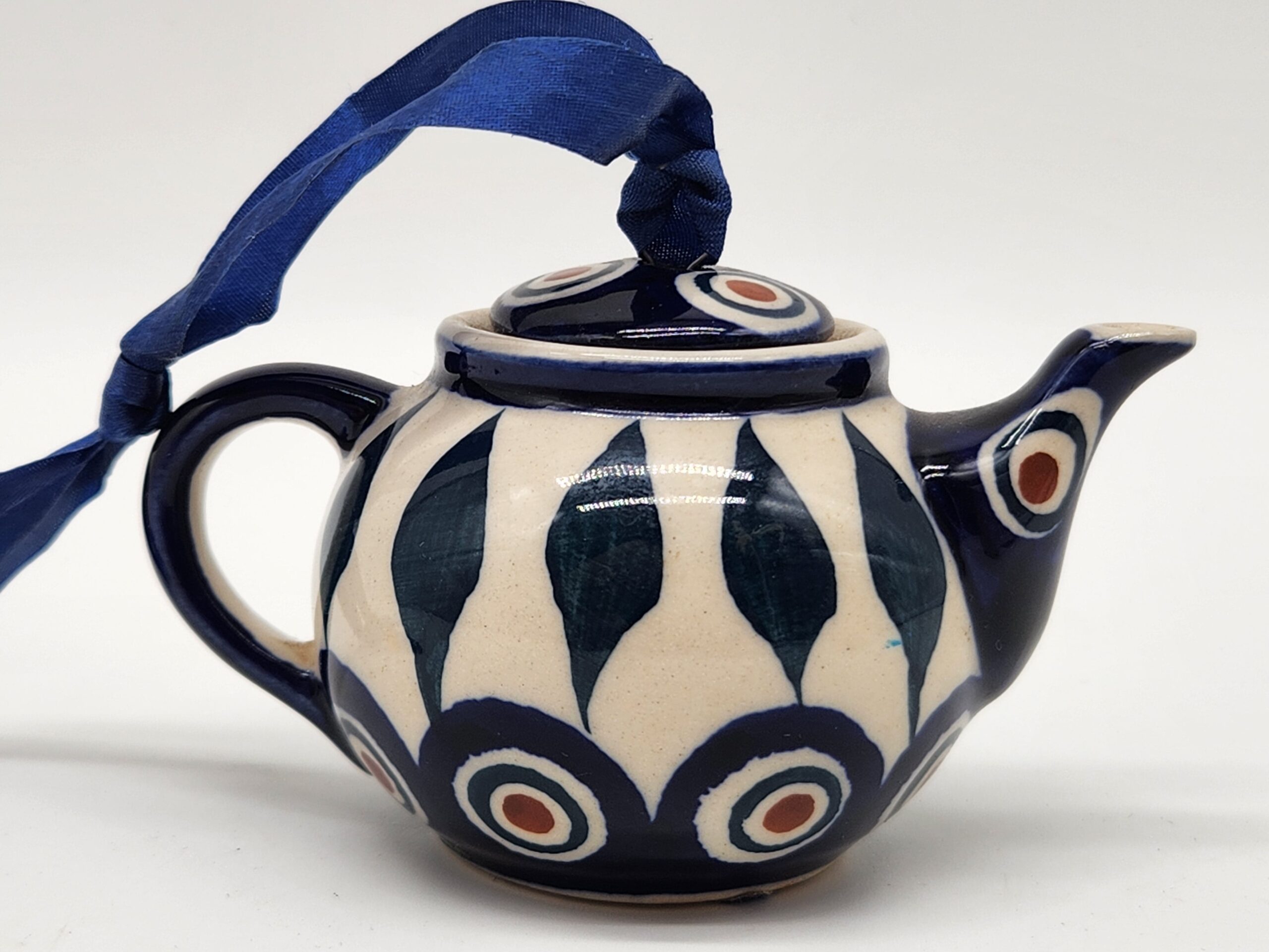 Boleslawiec, Poland Stoneware Tea Pot Ornament – Christmas - Image 3