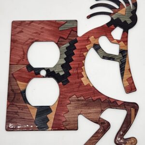 Vintage Lazart Southwestern Kokopelli Metal Outlet Cover