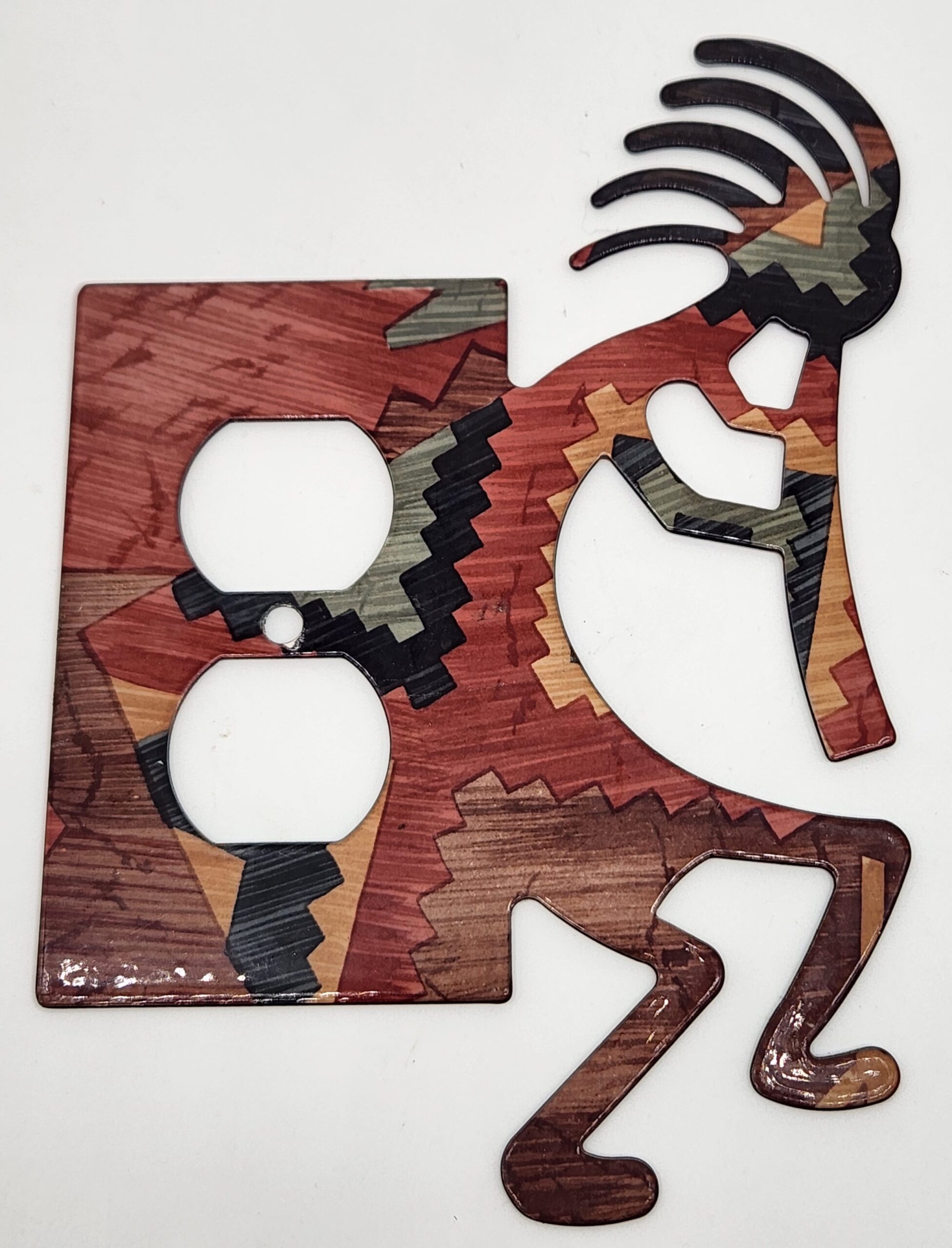 Vintage Lazart Southwestern Kokopelli Metal Outlet Cover
