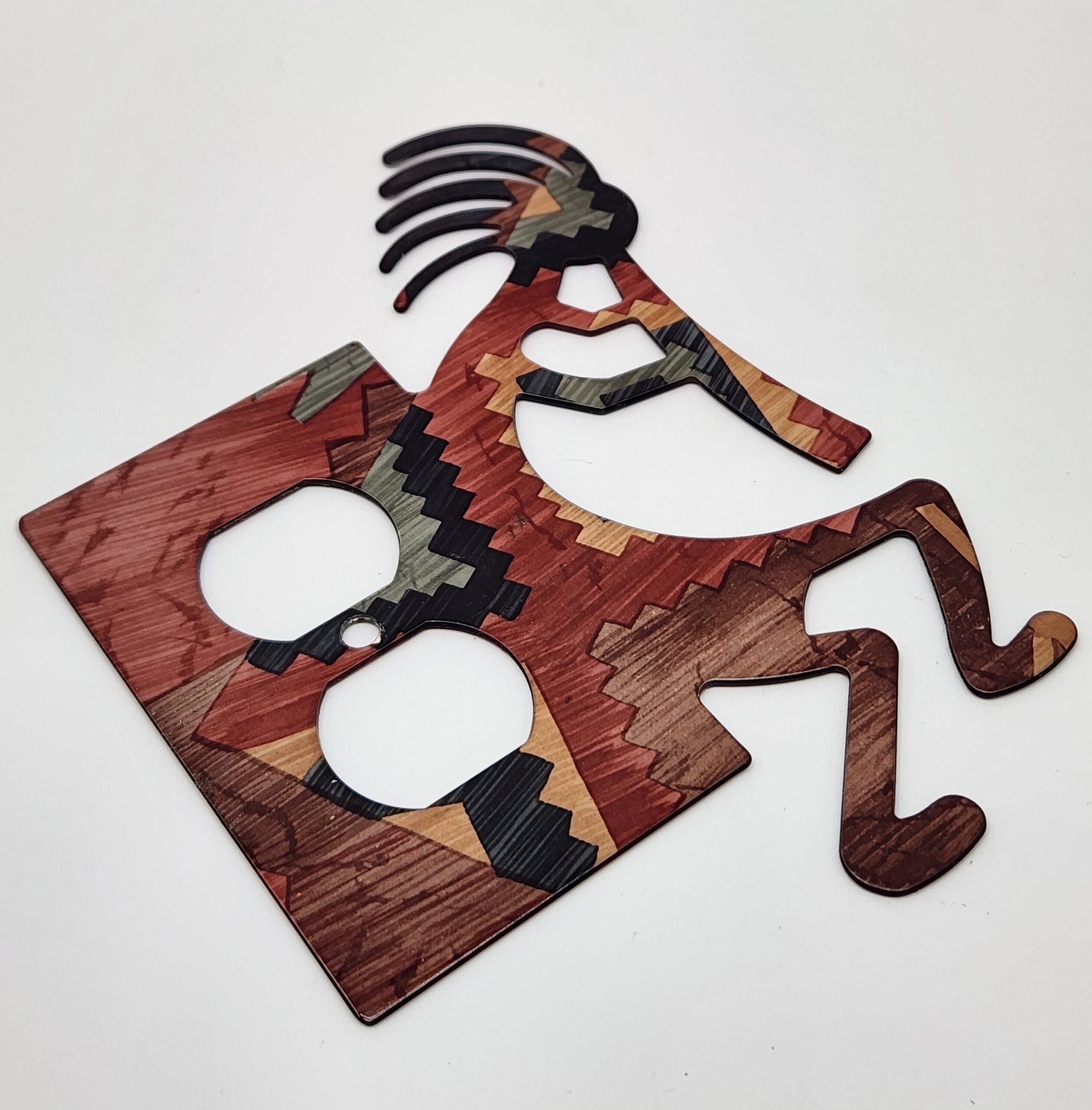 Vintage Lazart Southwestern Kokopelli Metal Outlet Cover - Image 3