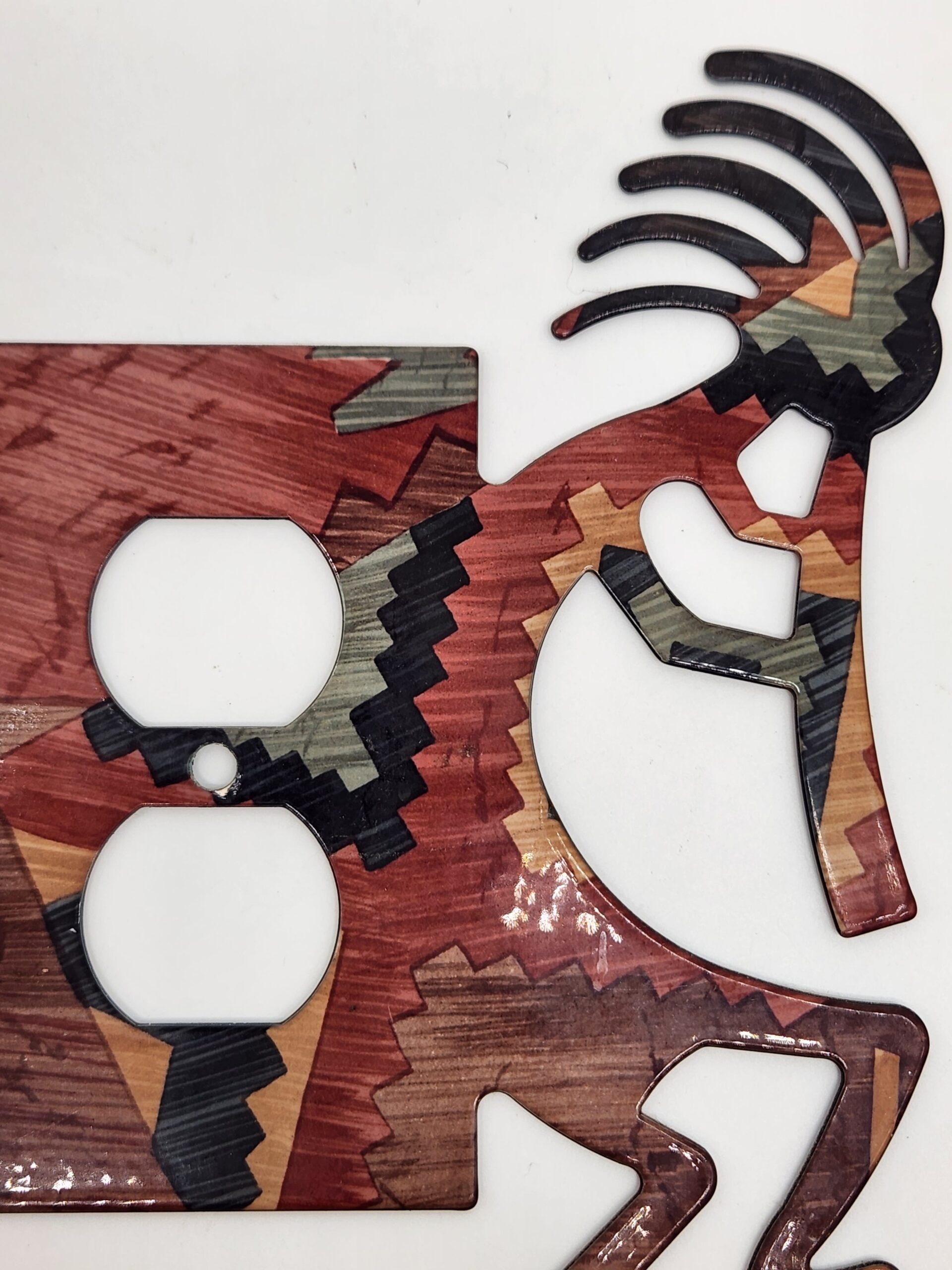 Vintage Lazart Southwestern Kokopelli Metal Outlet Cover - Image 4