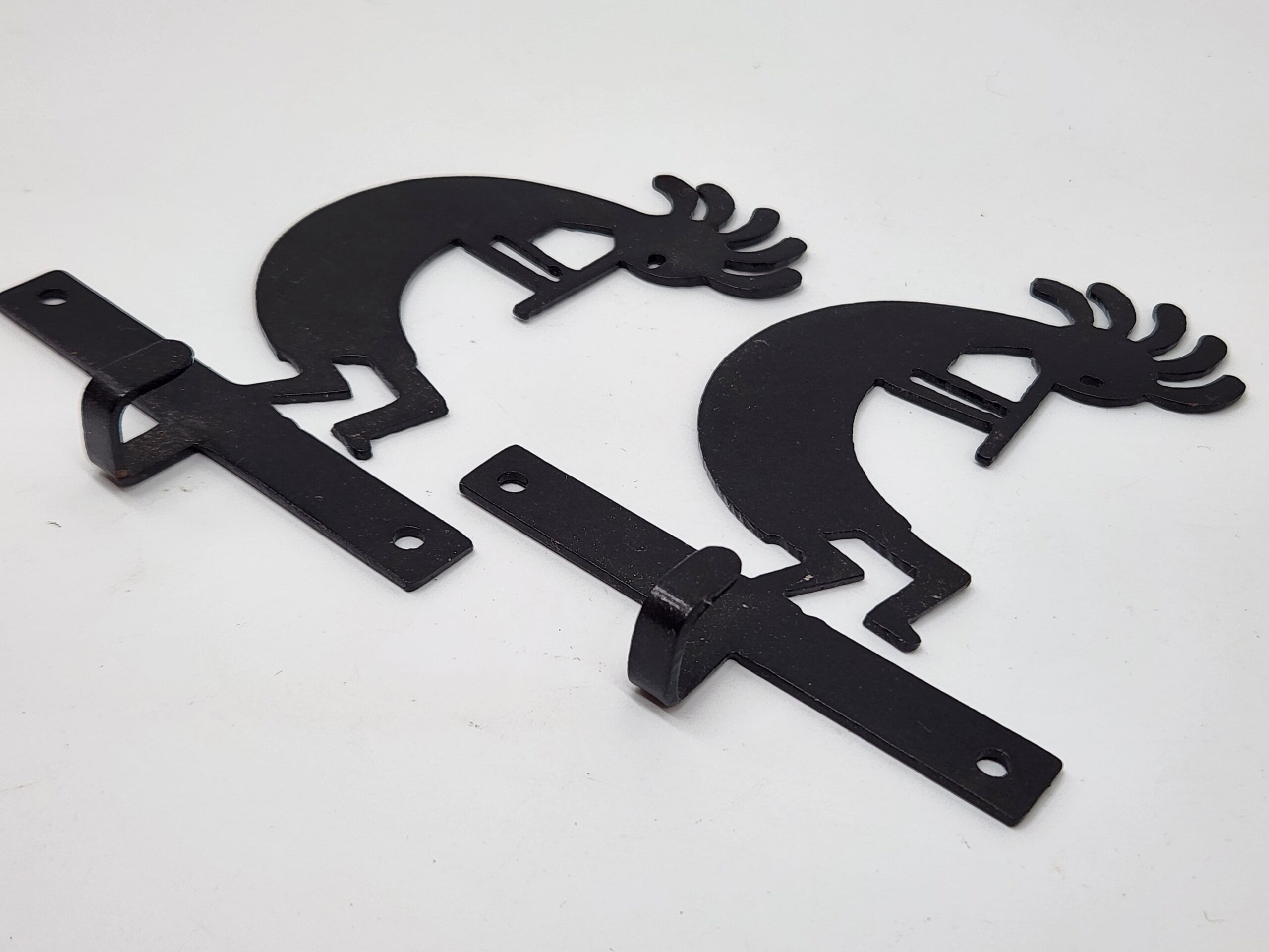 Black Metal Key/Leash Hooks - Southwest Kokopelli Silhouette - Image 2