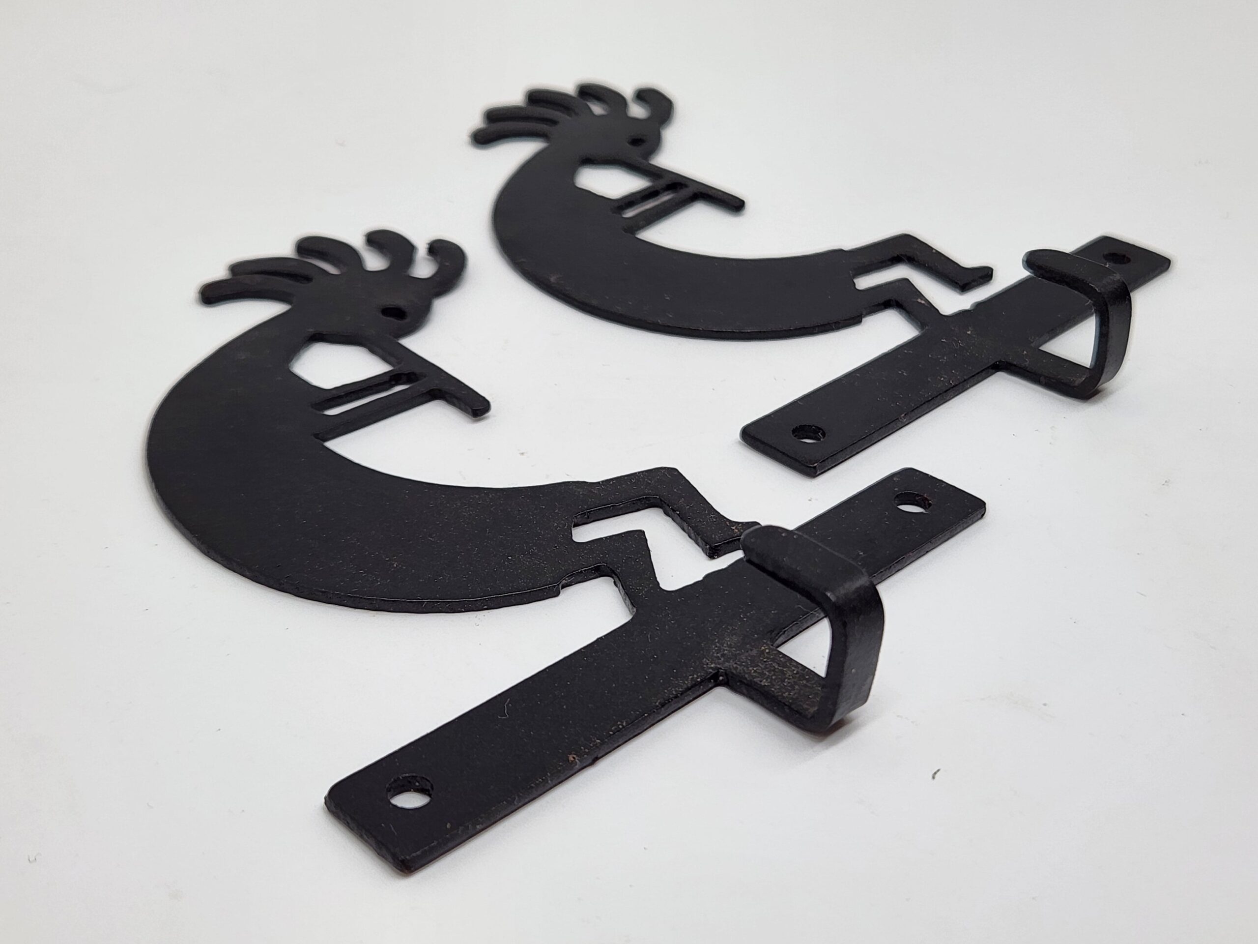 Black Metal Key/Leash Hooks - Southwest Kokopelli Silhouette - Image 3
