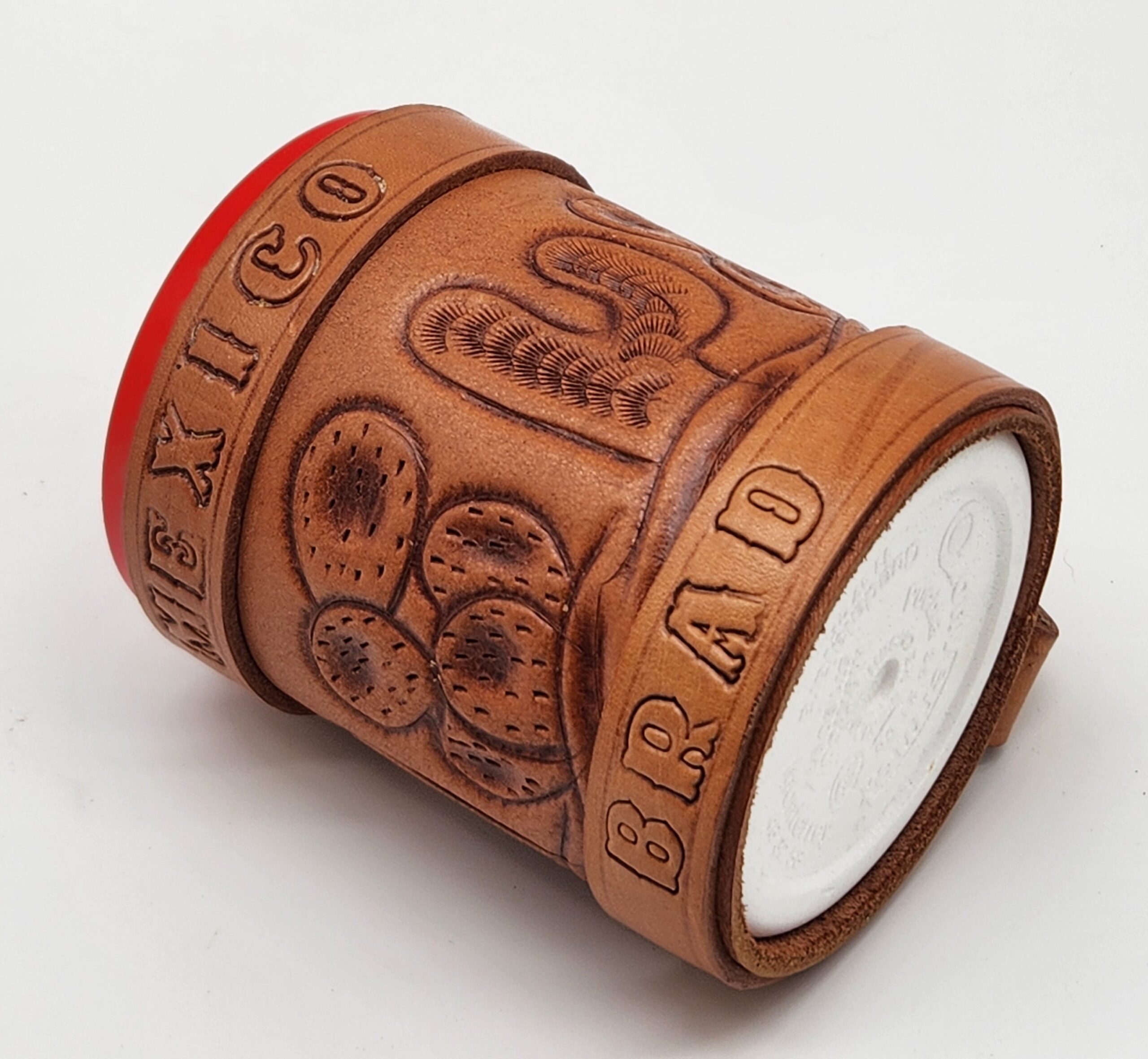 BRAD, ARE YOU THERE? Mexican Leather Can Koozie - Image 5