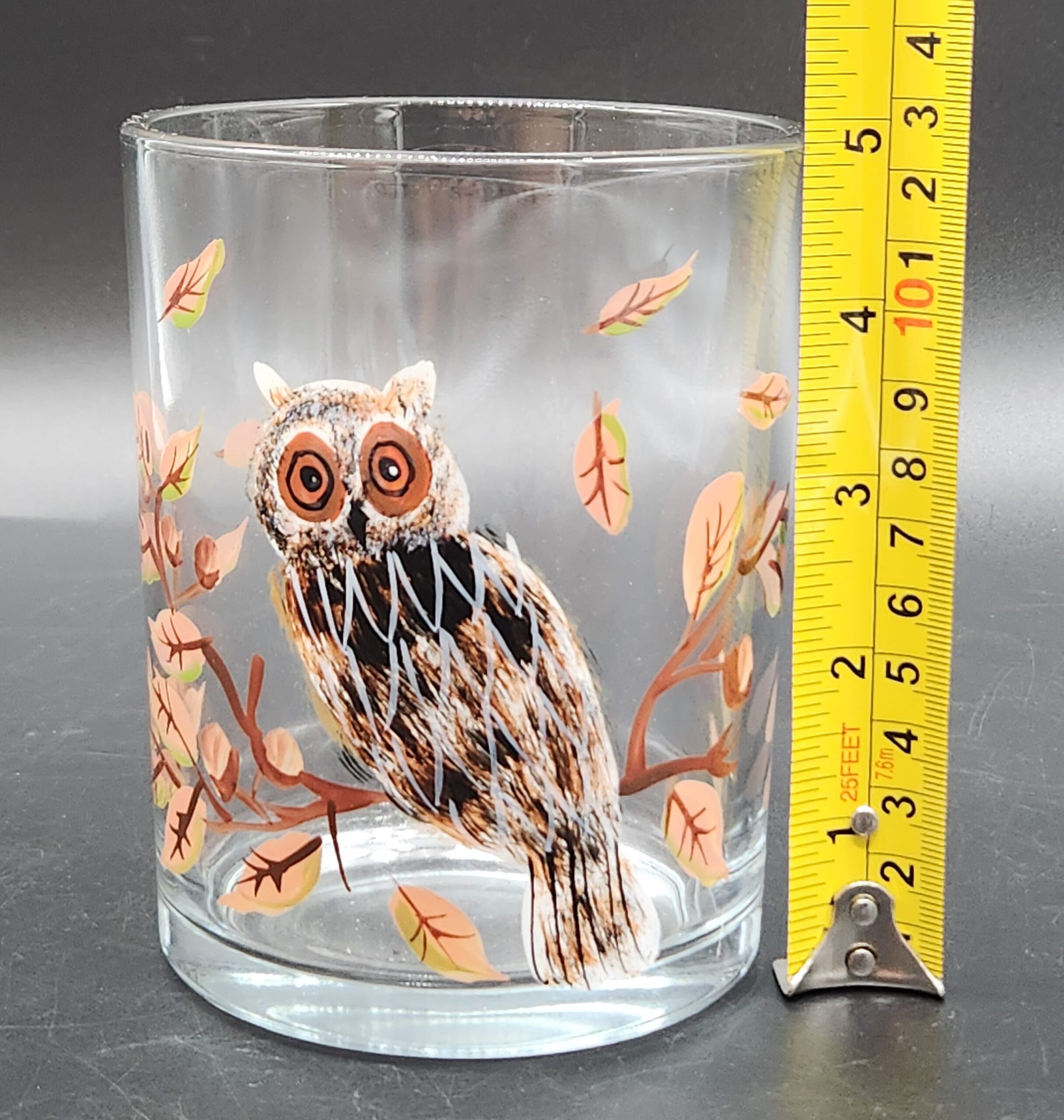 Hand Painted Owl Candle Holder / Drinking Glass / Tumbler Vase - Image 5