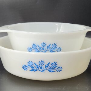 Anchor Hocking Fire King Blue Cornflower Casserole Dishes